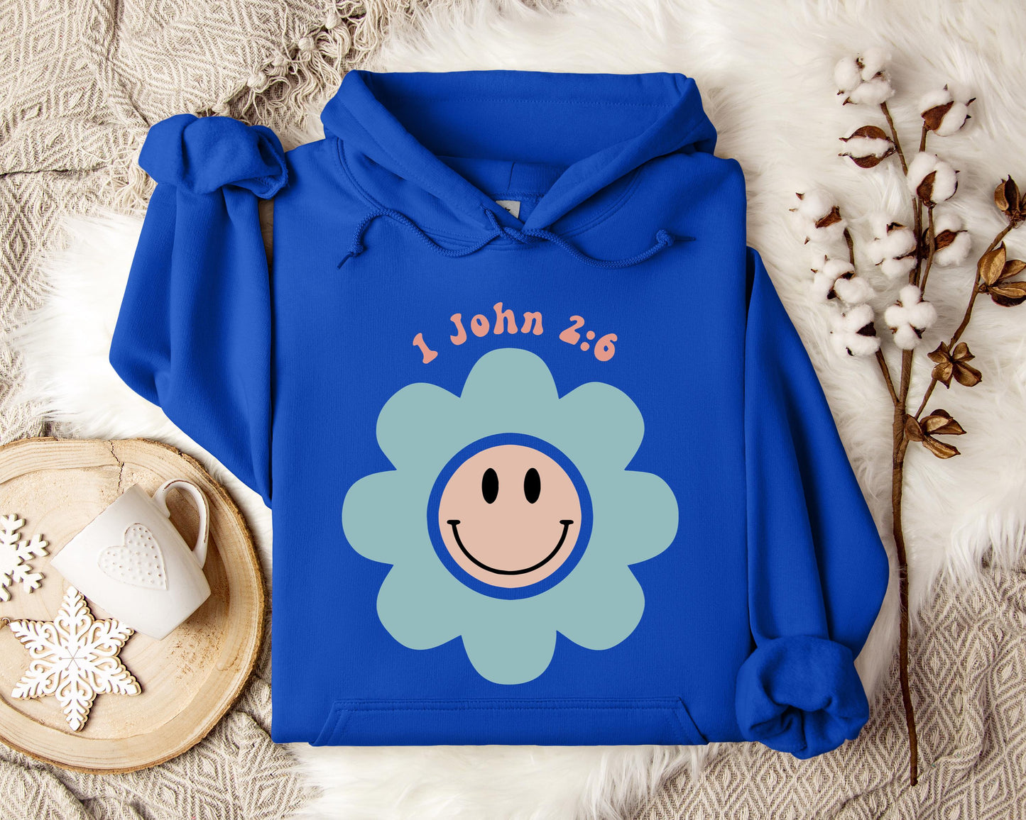 Flower Smiley 1 John 2.6 Hoodie