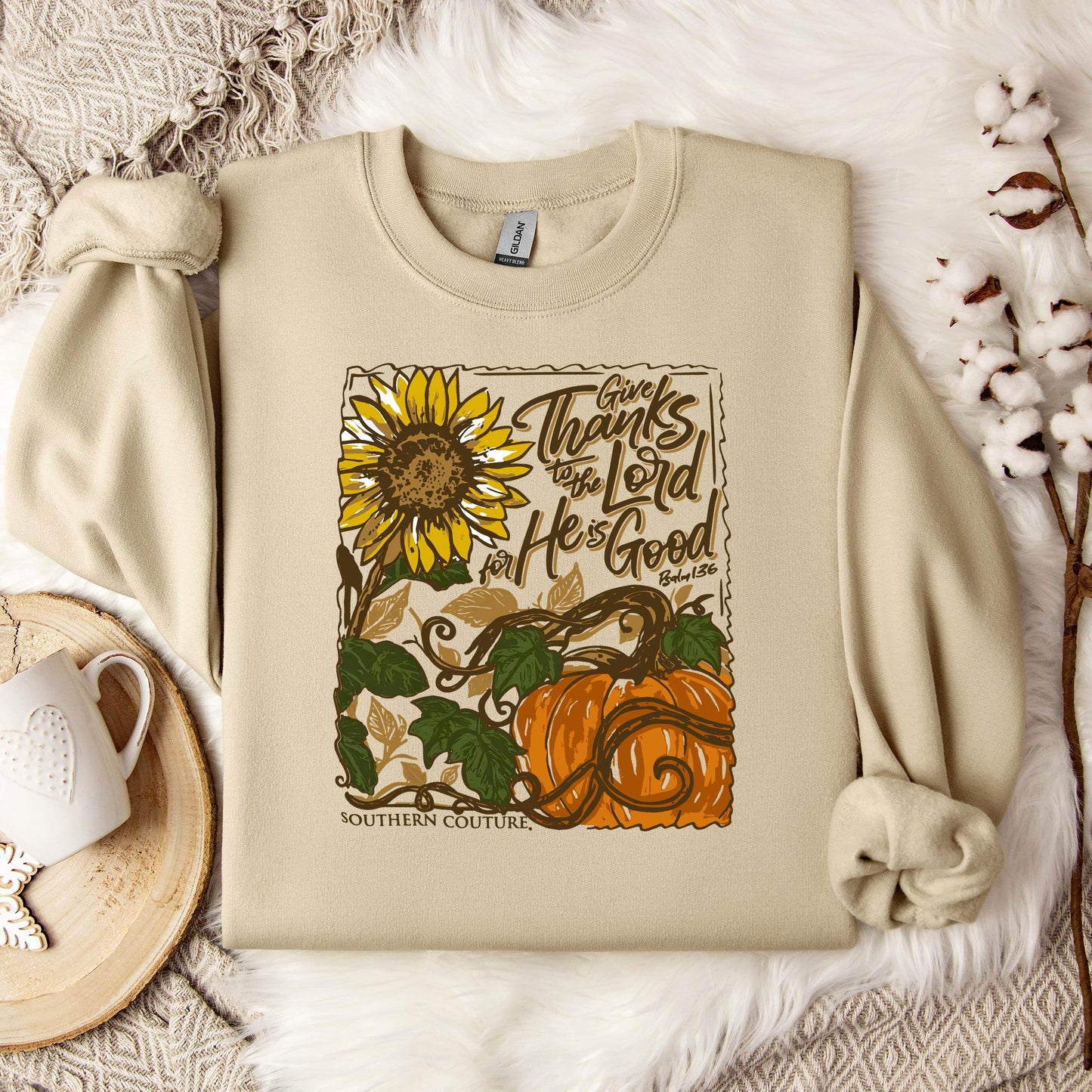 Give Thanks To The Lord For He Is Good Psalm 136 Sweatshirt