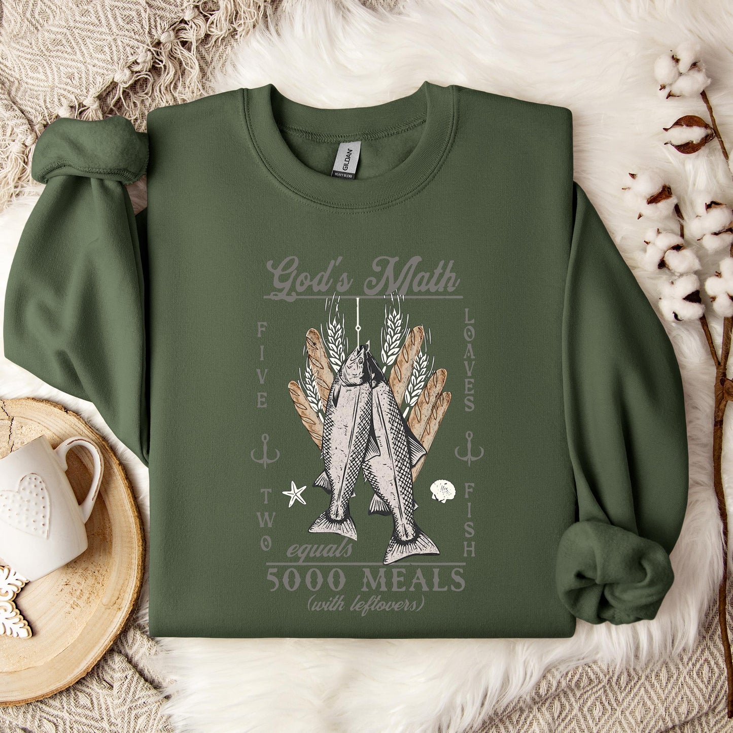 God's Math Five Loaves Two Fish Sweatshirt