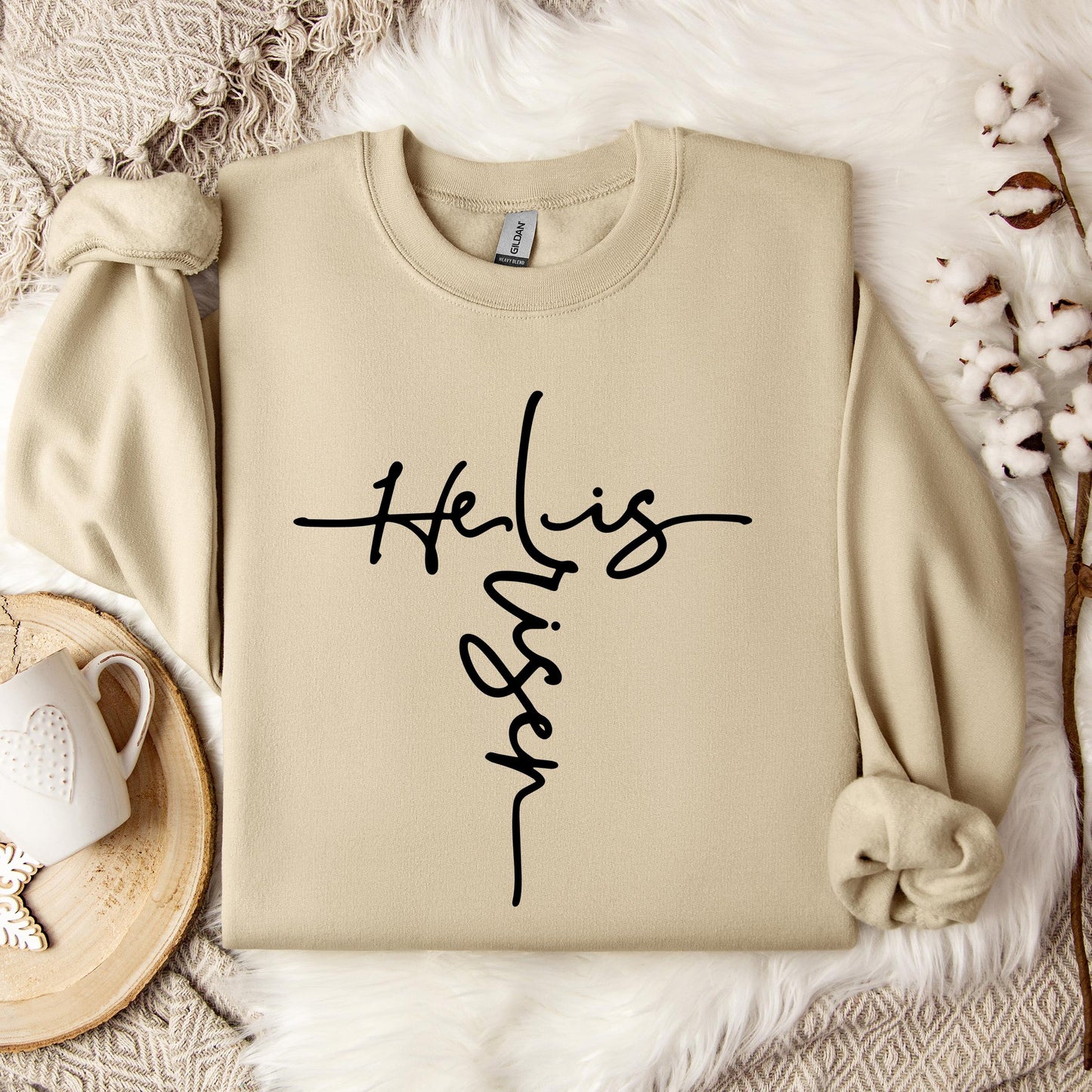 He Is Risen Cross Sweatshirt