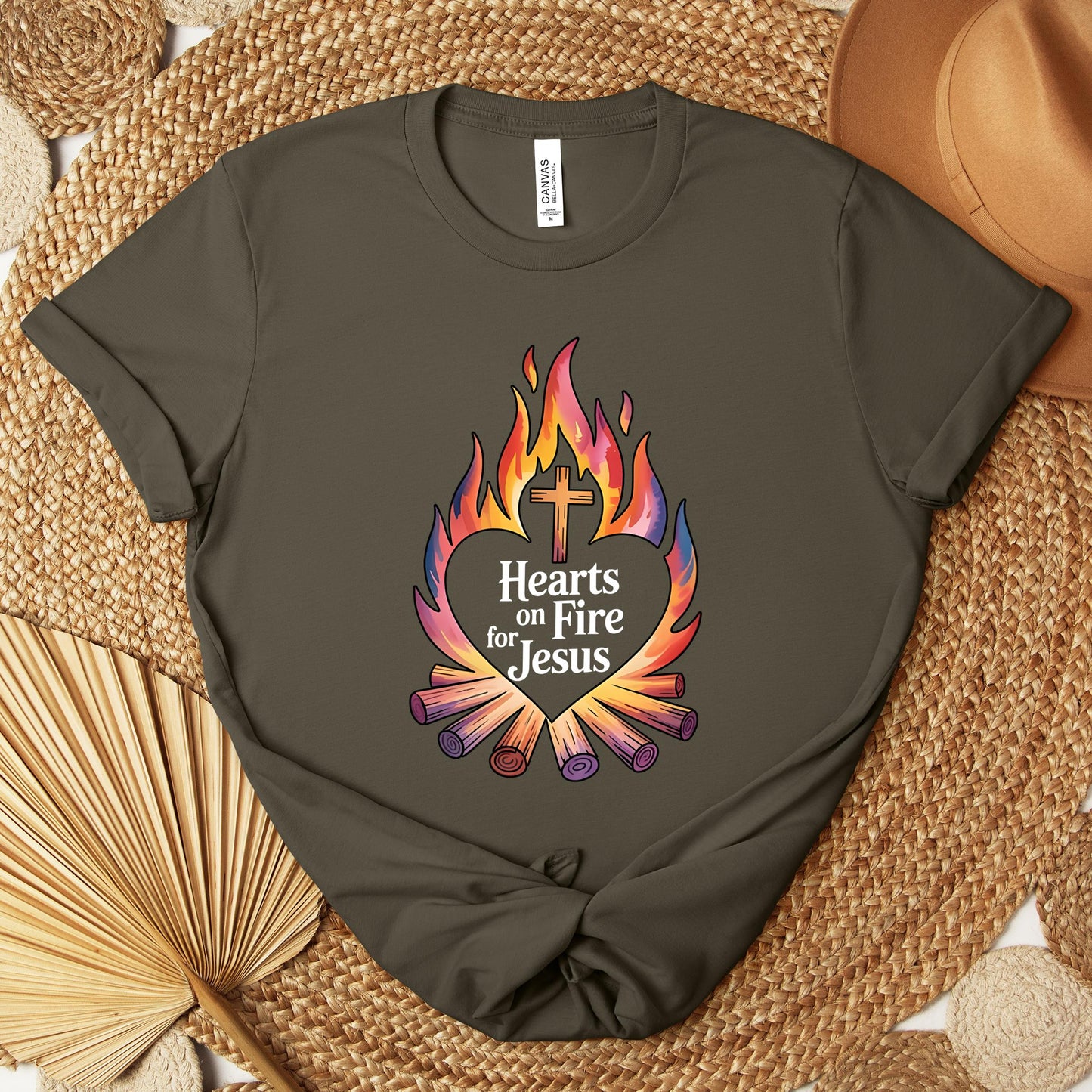 Hearts On Fire For Jesus Premium T-shirt