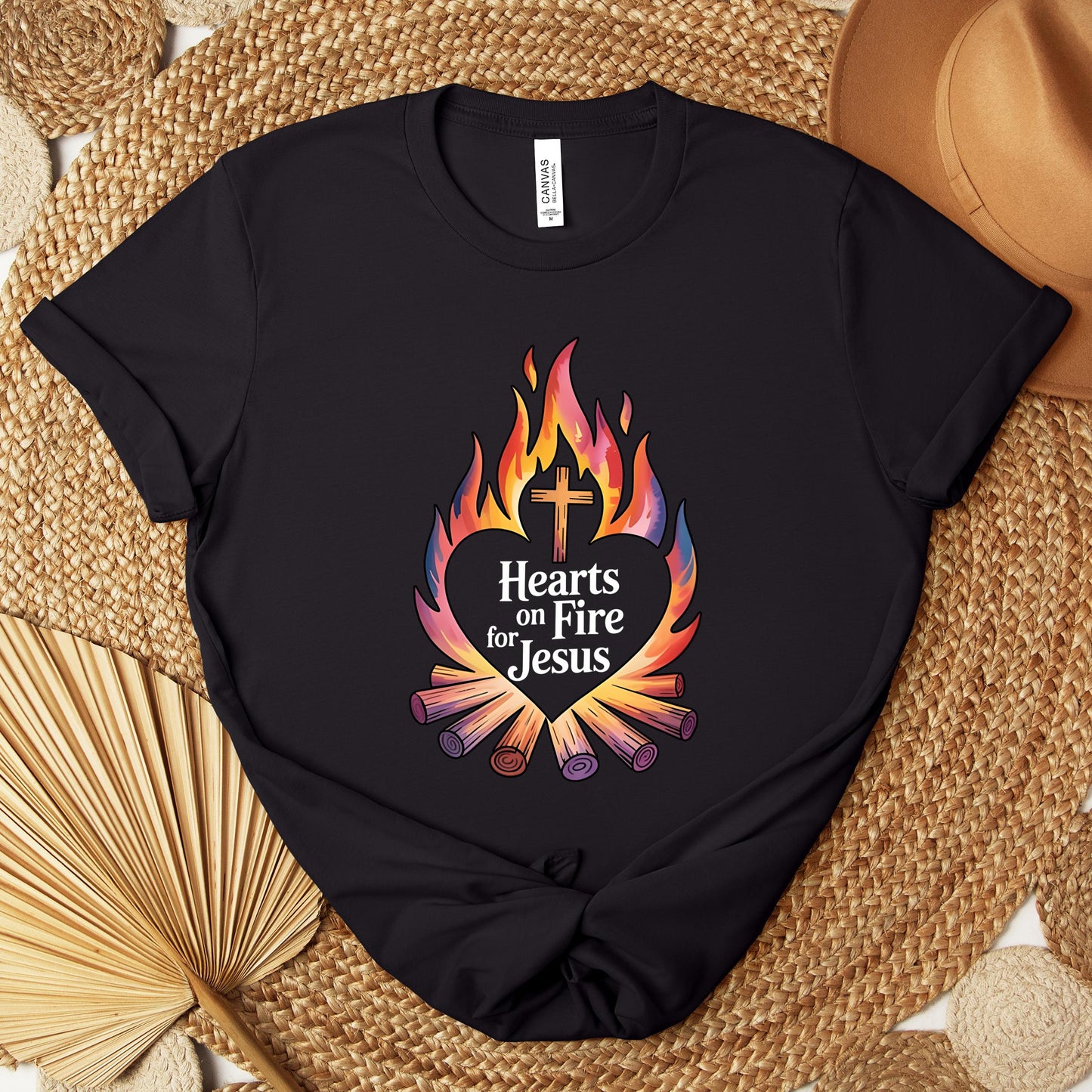 Hearts On Fire For Jesus Premium T-shirt