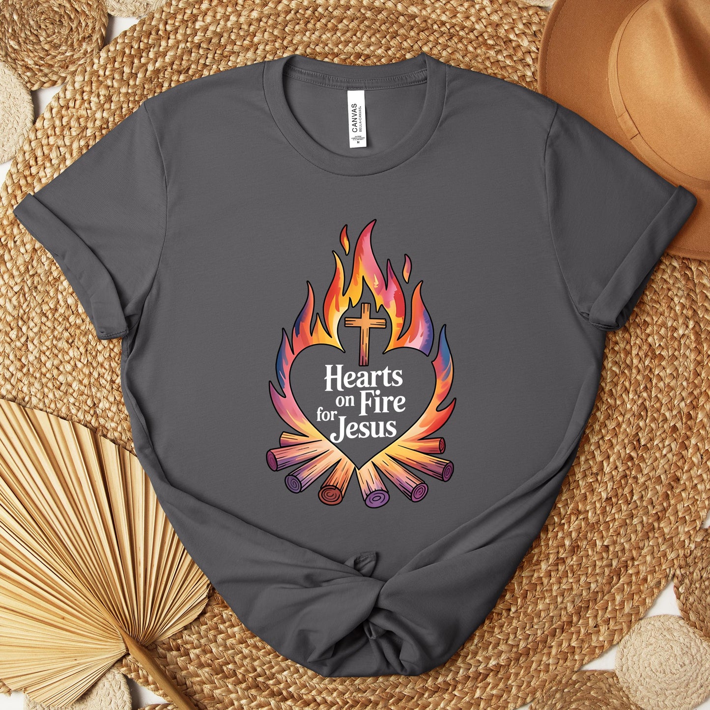 Hearts On Fire For Jesus Premium T-shirt