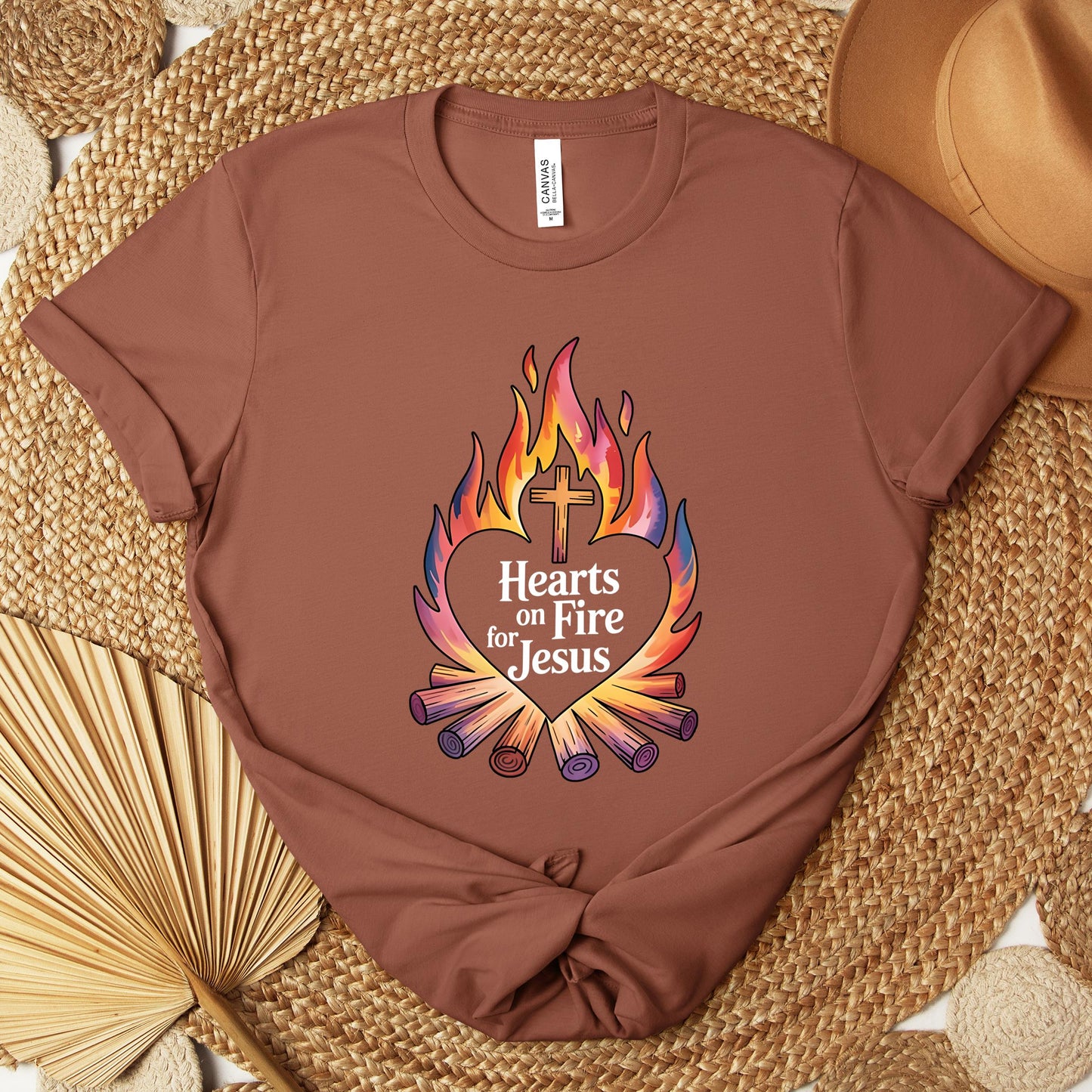 Hearts On Fire For Jesus Premium T-shirt