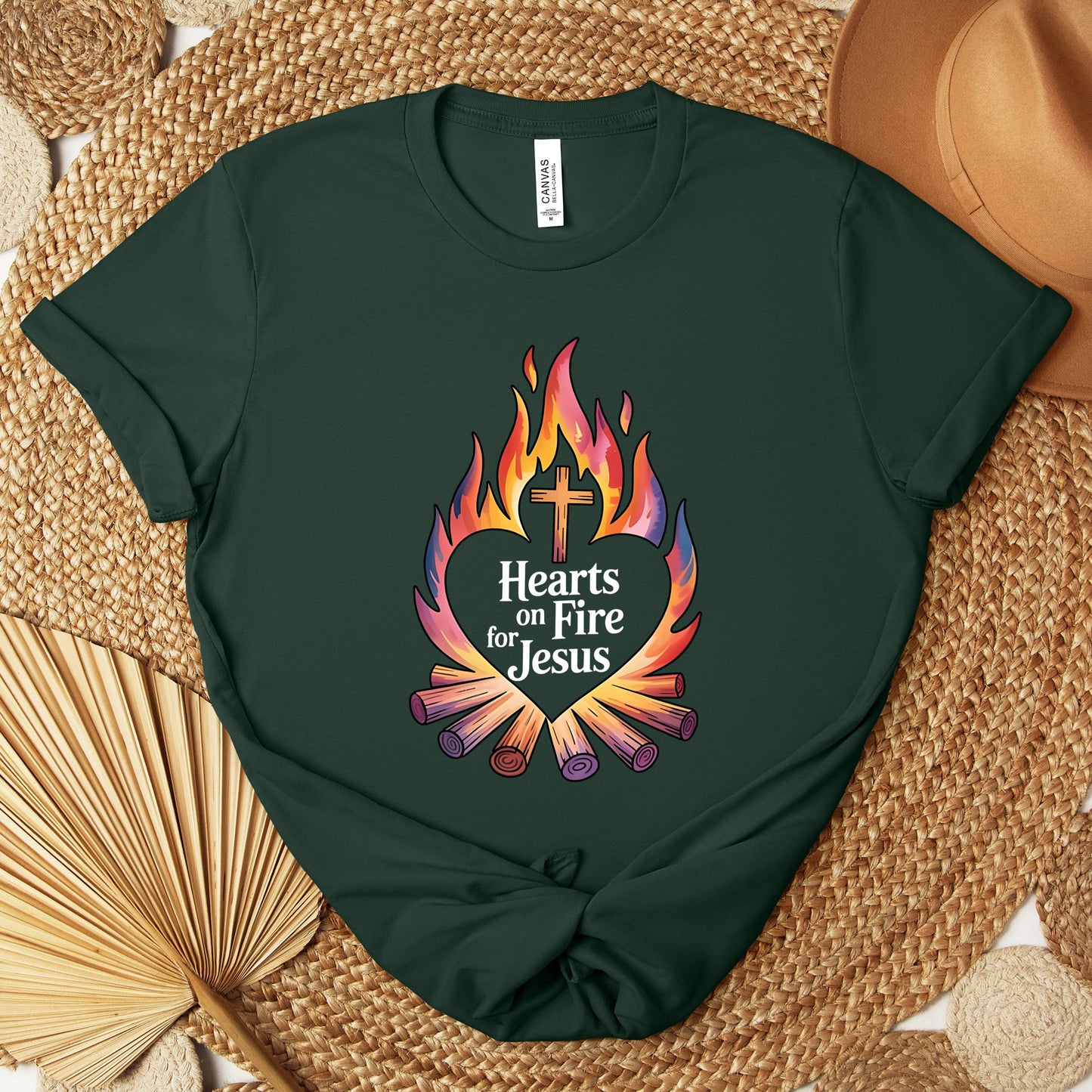 Hearts On Fire For Jesus Premium T-shirt