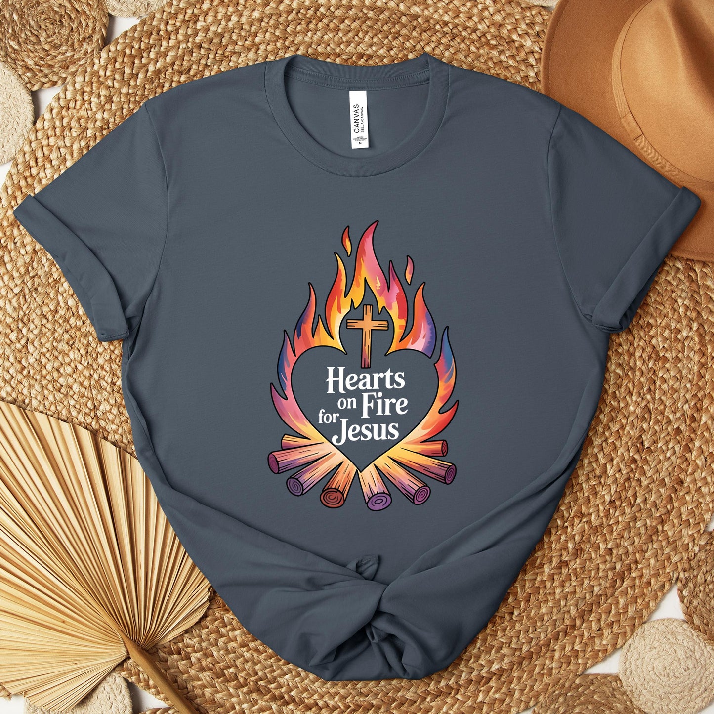 Hearts On Fire For Jesus Premium T-shirt