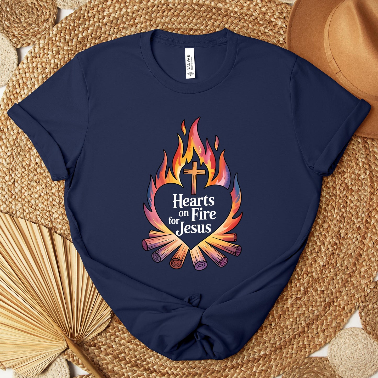 Hearts On Fire For Jesus Premium T-shirt