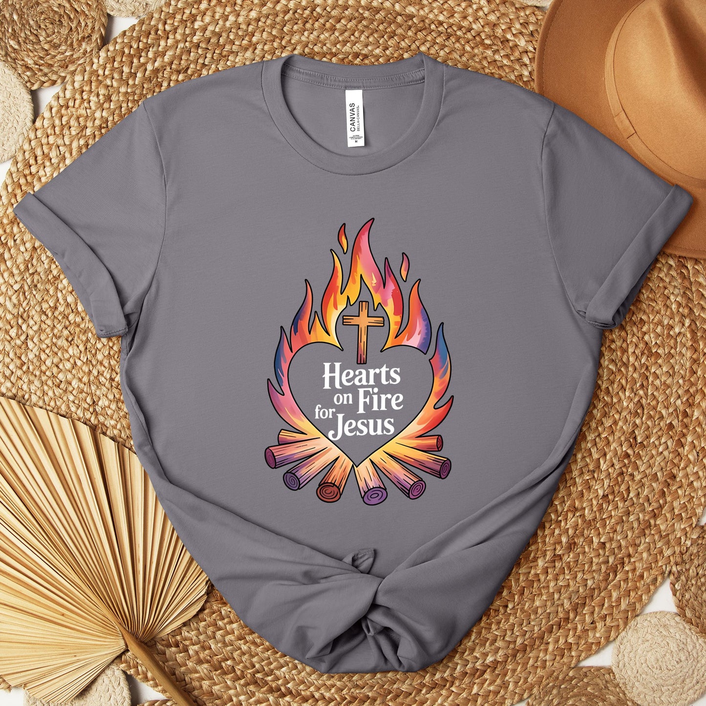 Hearts On Fire For Jesus Premium T-shirt