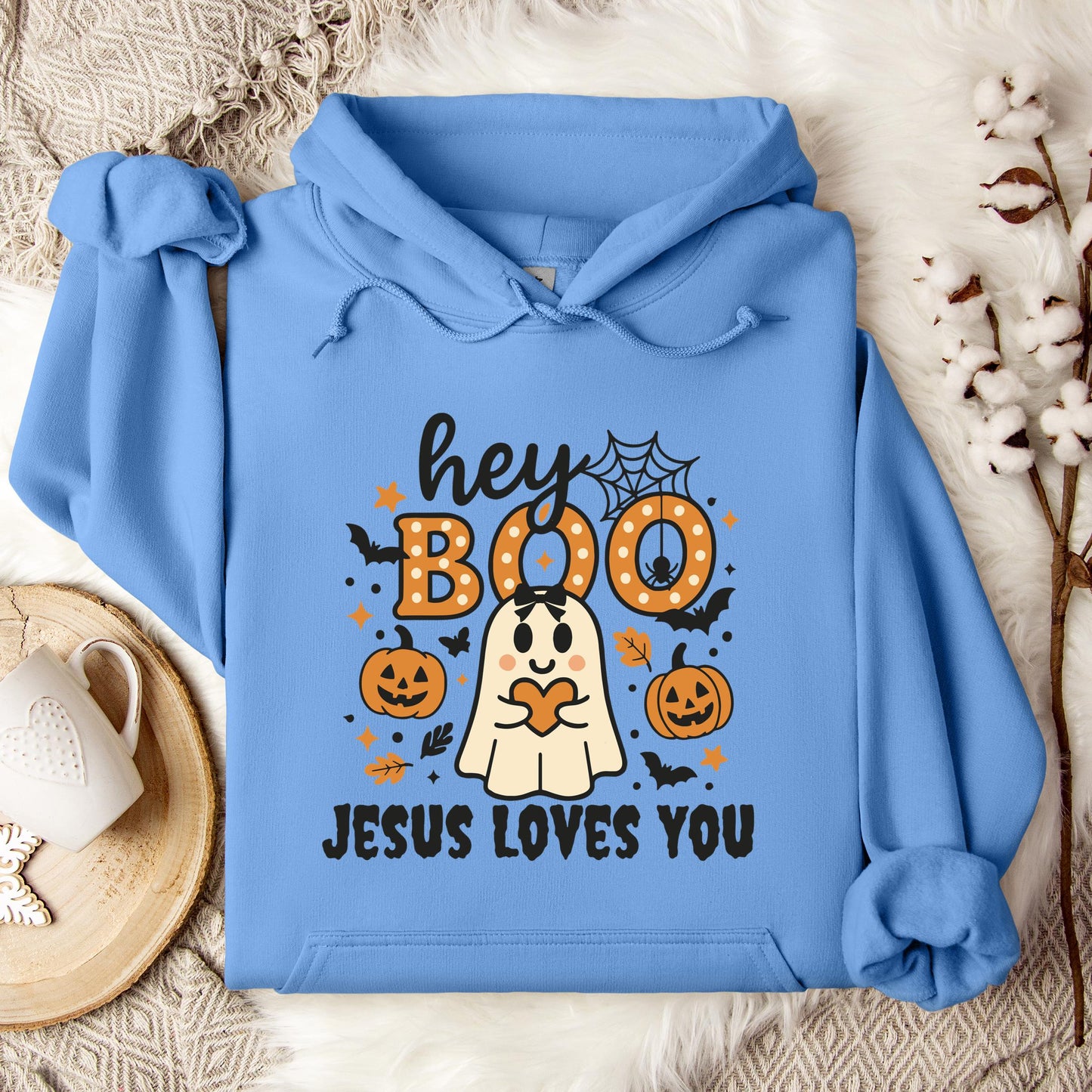 Hey Boo Jesus Loves You Hoodie
