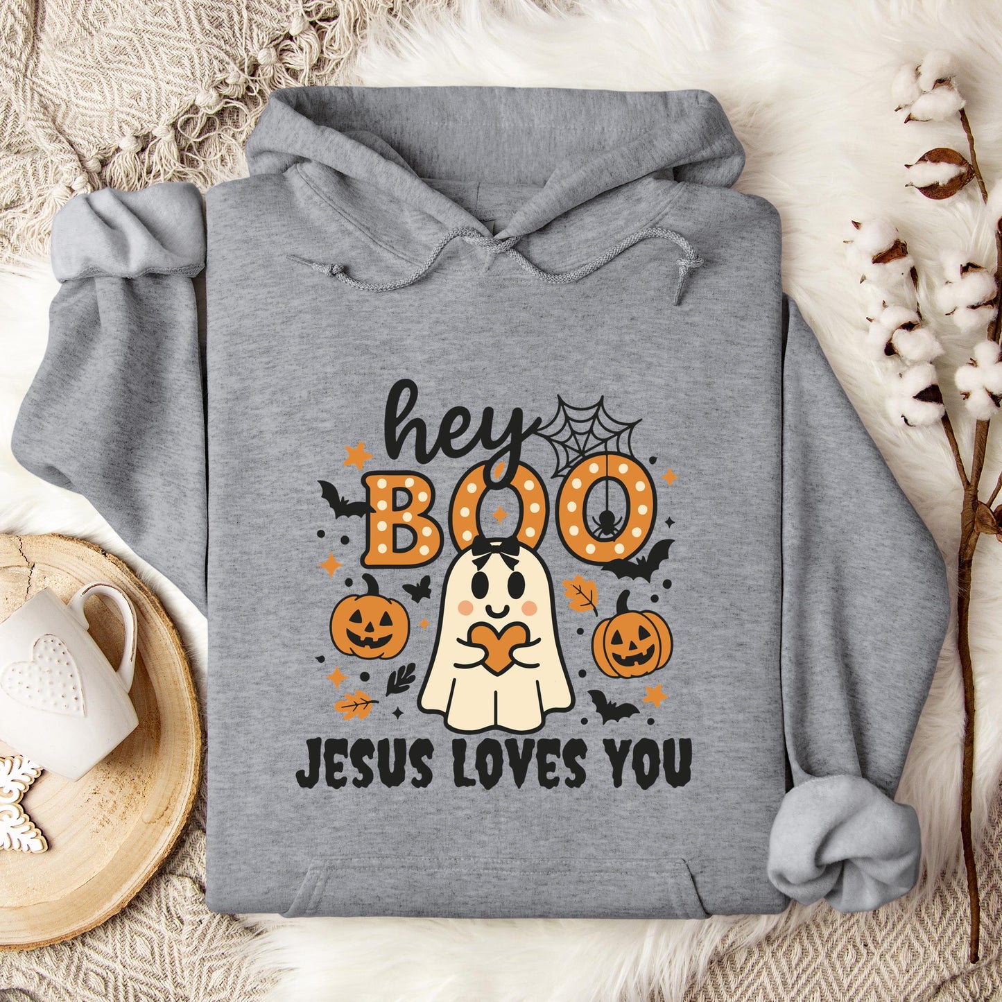 Hey Boo Jesus Loves You Hoodie