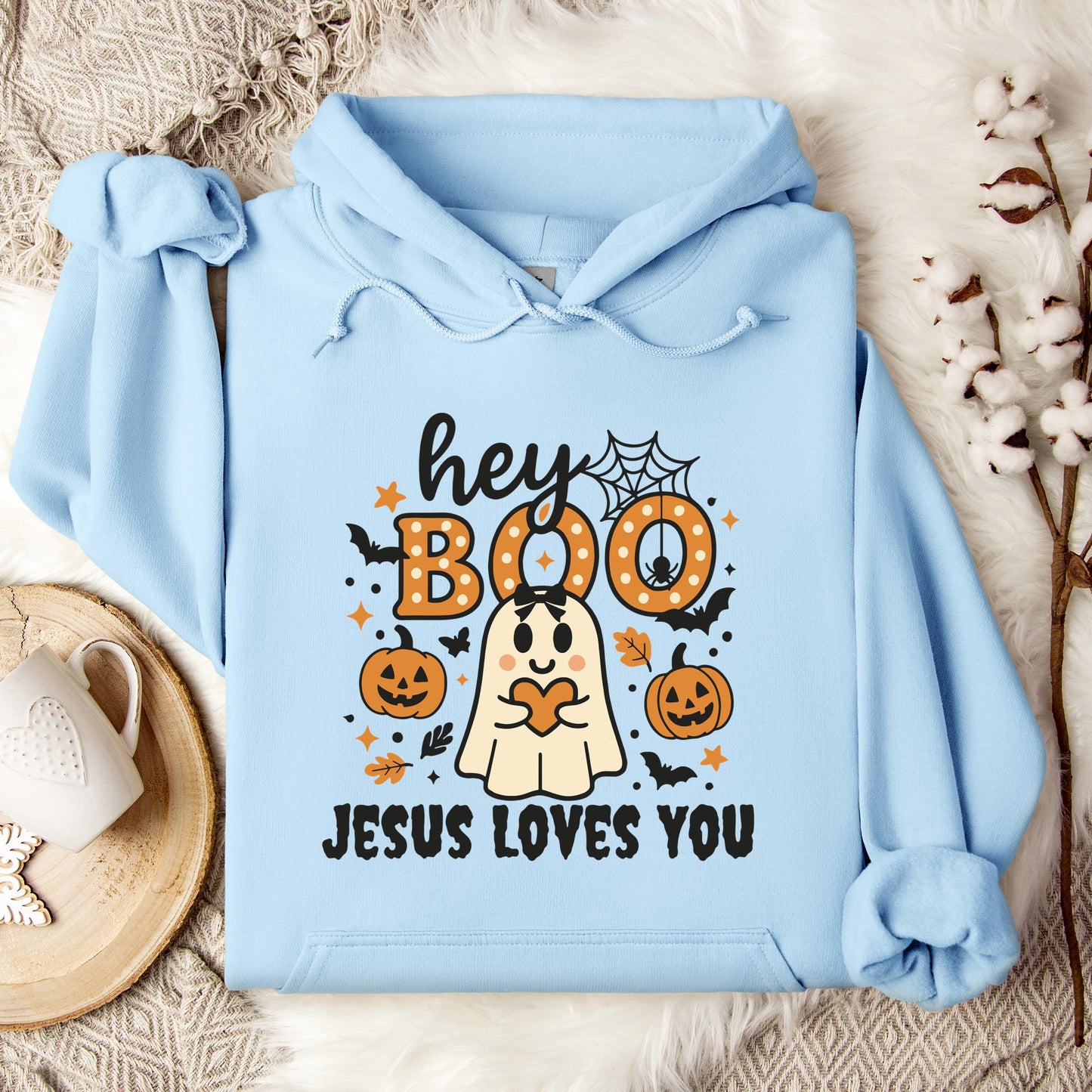 Hey Boo Jesus Loves You Hoodie