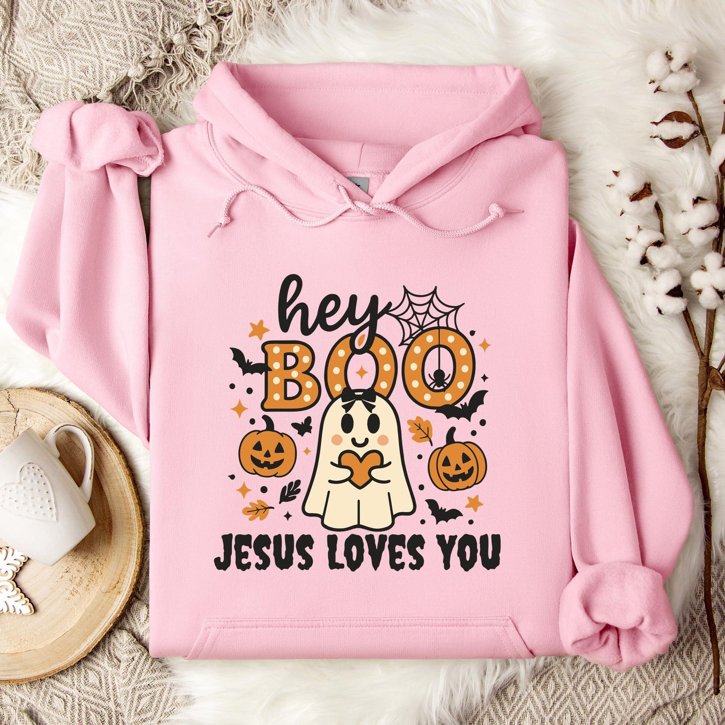 Hey Boo Jesus Loves You Hoodie