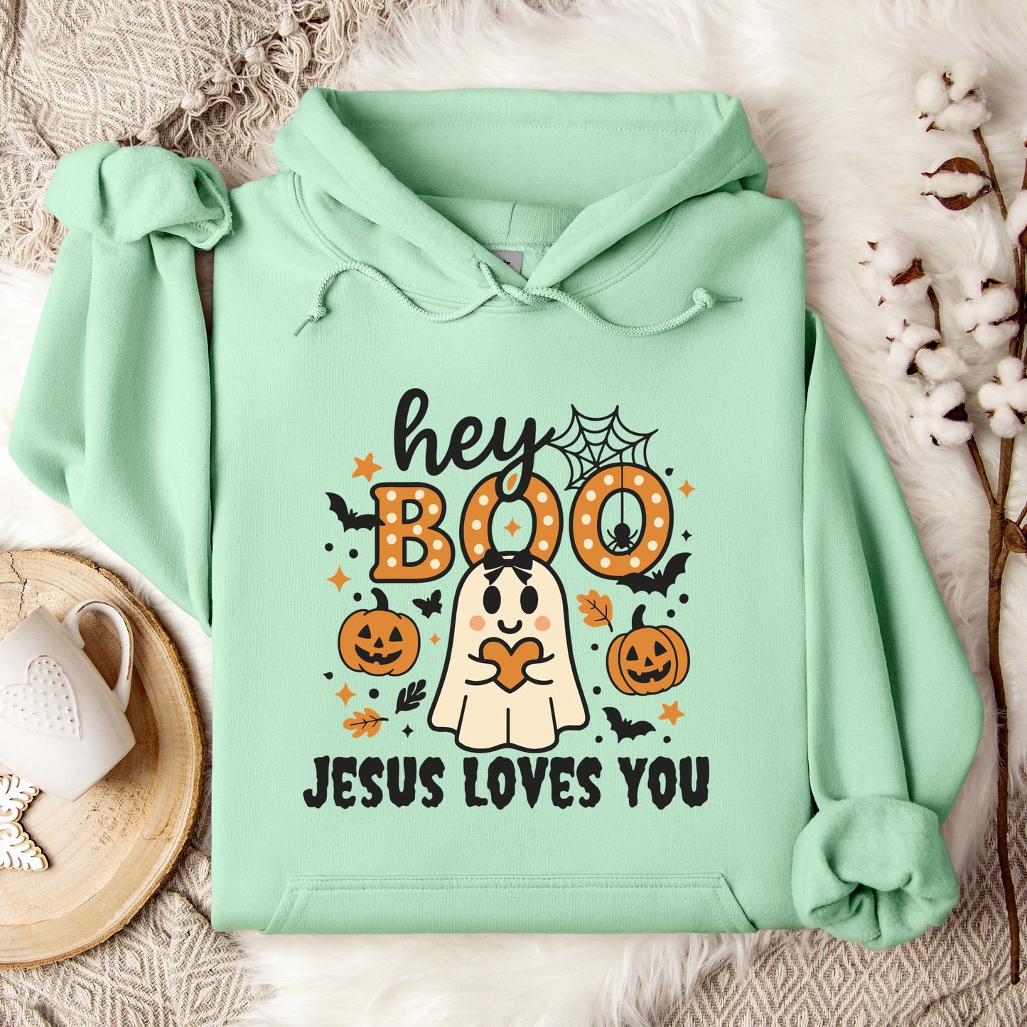 Hey Boo Jesus Loves You Hoodie