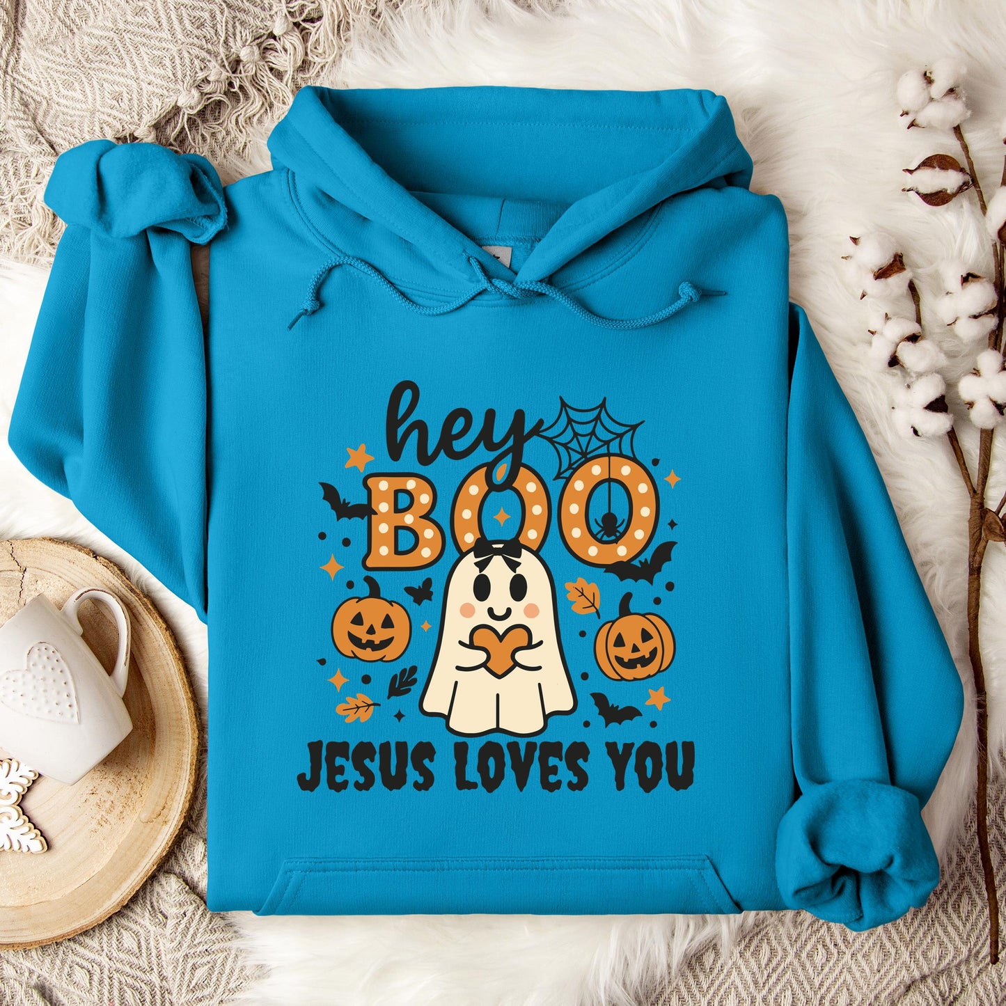 Hey Boo Jesus Loves You Hoodie
