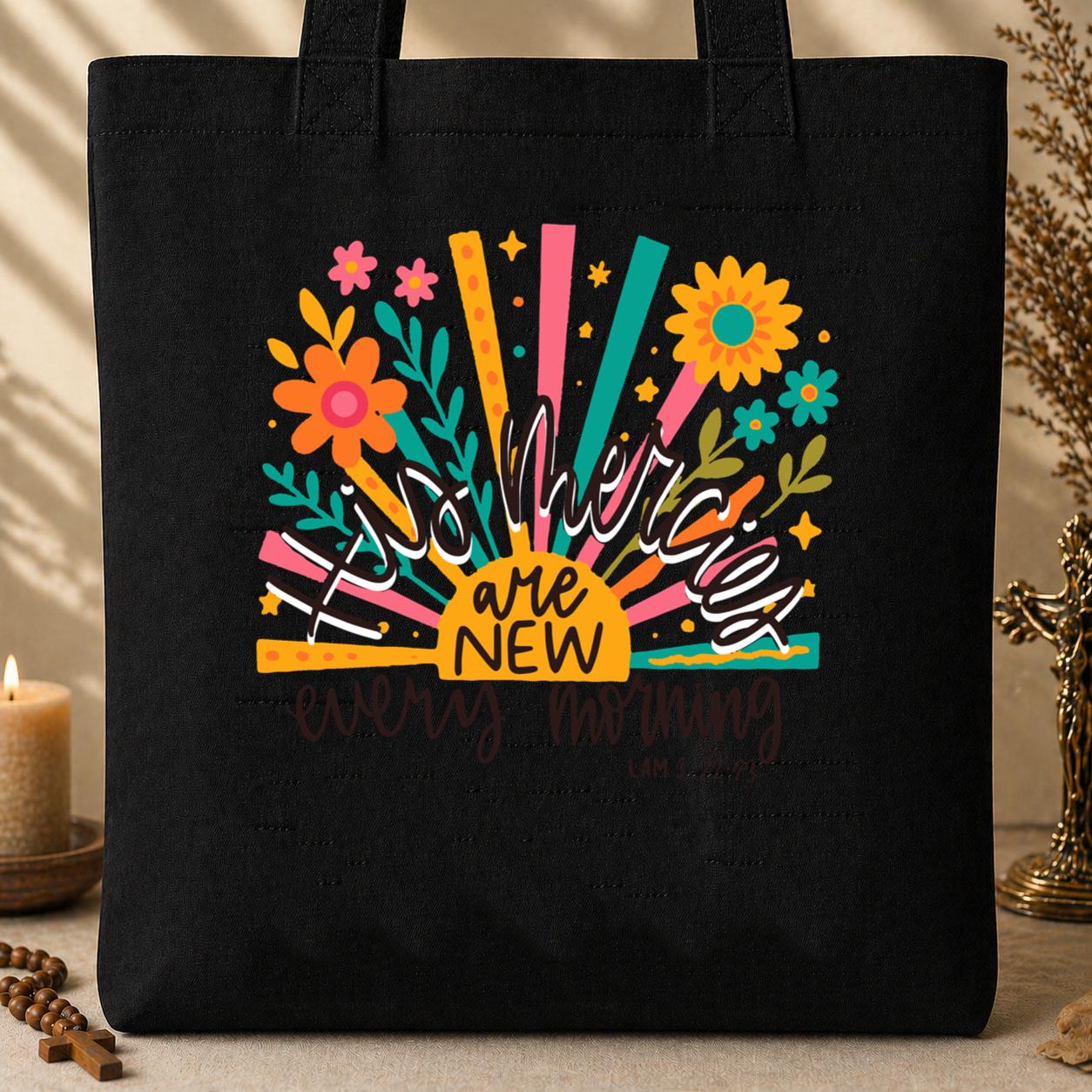 His Mercies Are New Every Morning Lamentation 3.22-23 01 Tote Bag