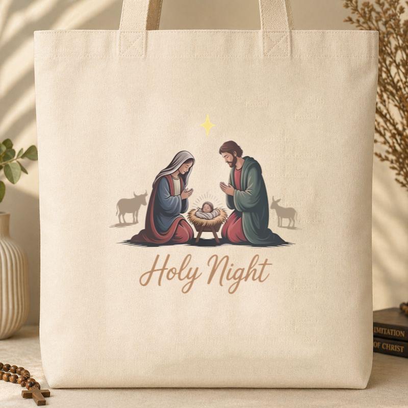 Holy Night Nativity Tote Bag