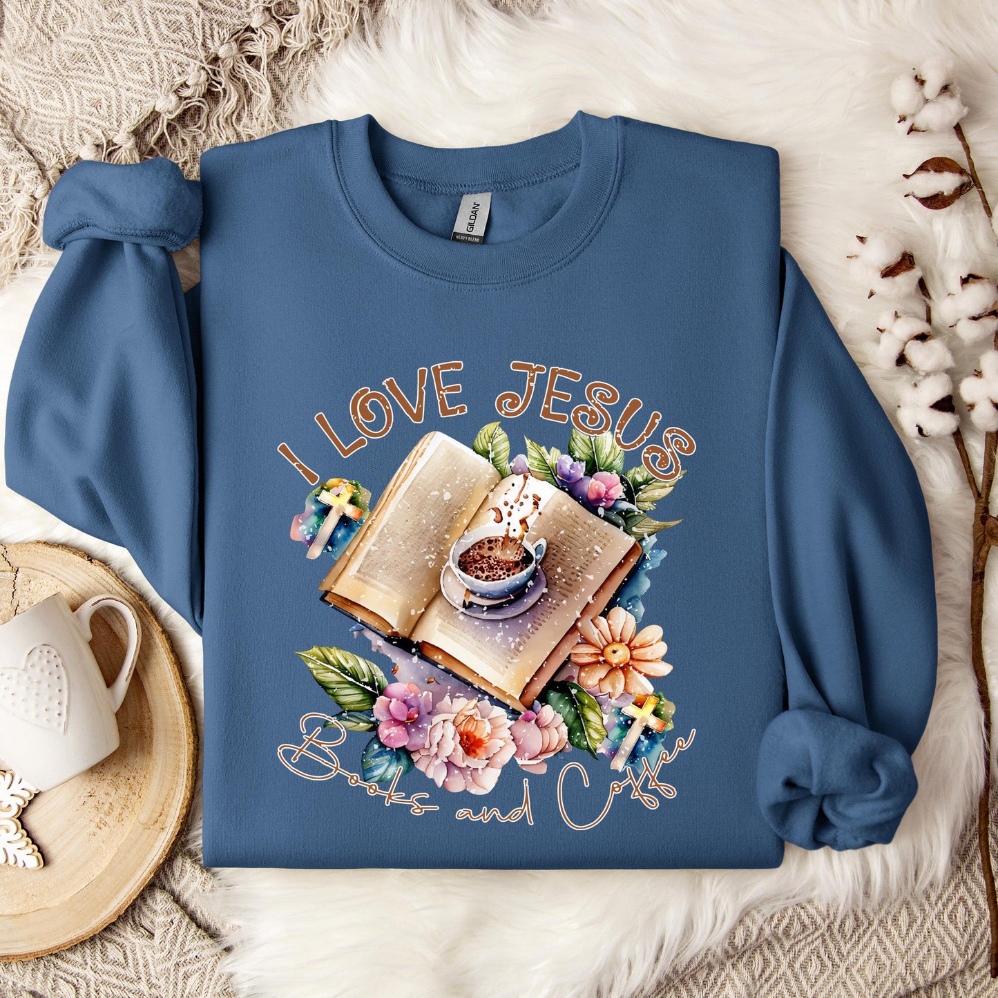 I Love Jesus Books And Coffee Sweatshirt
