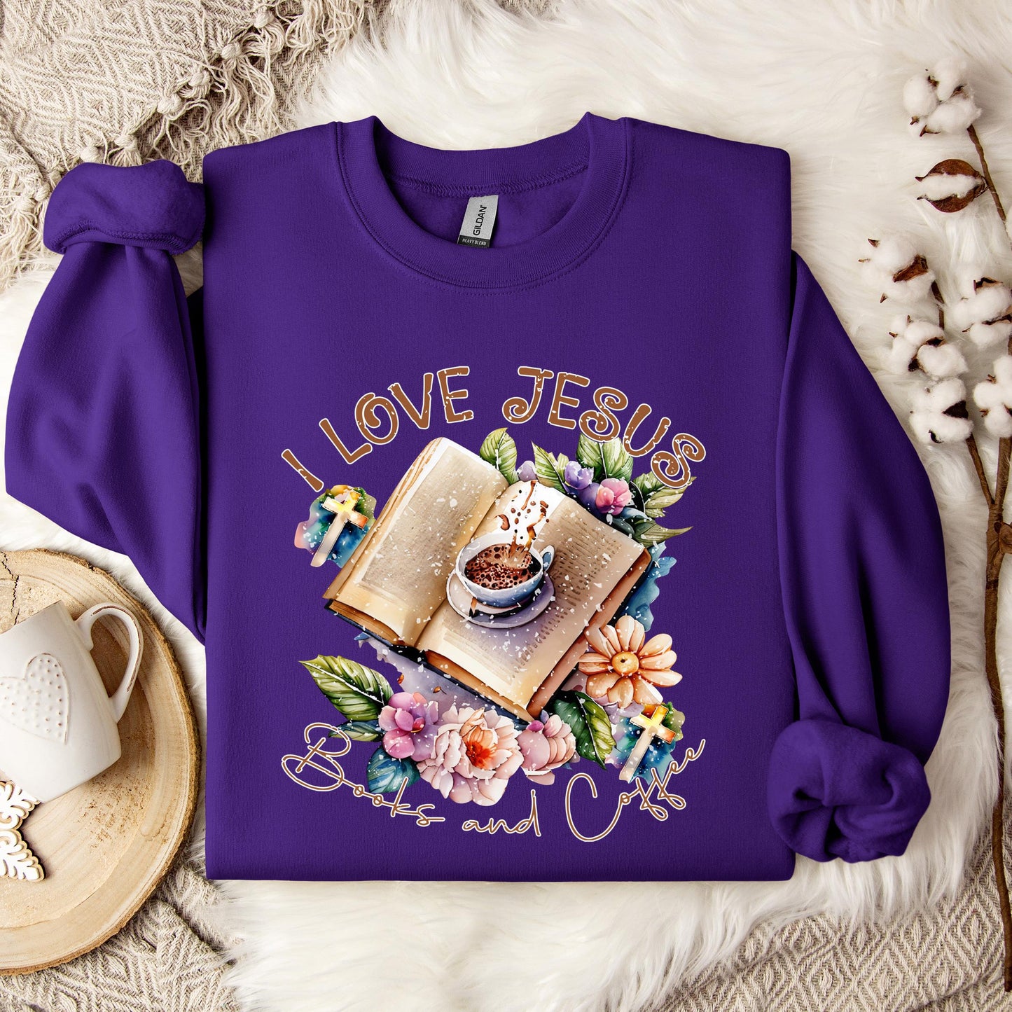 I Love Jesus Books And Coffee Sweatshirt