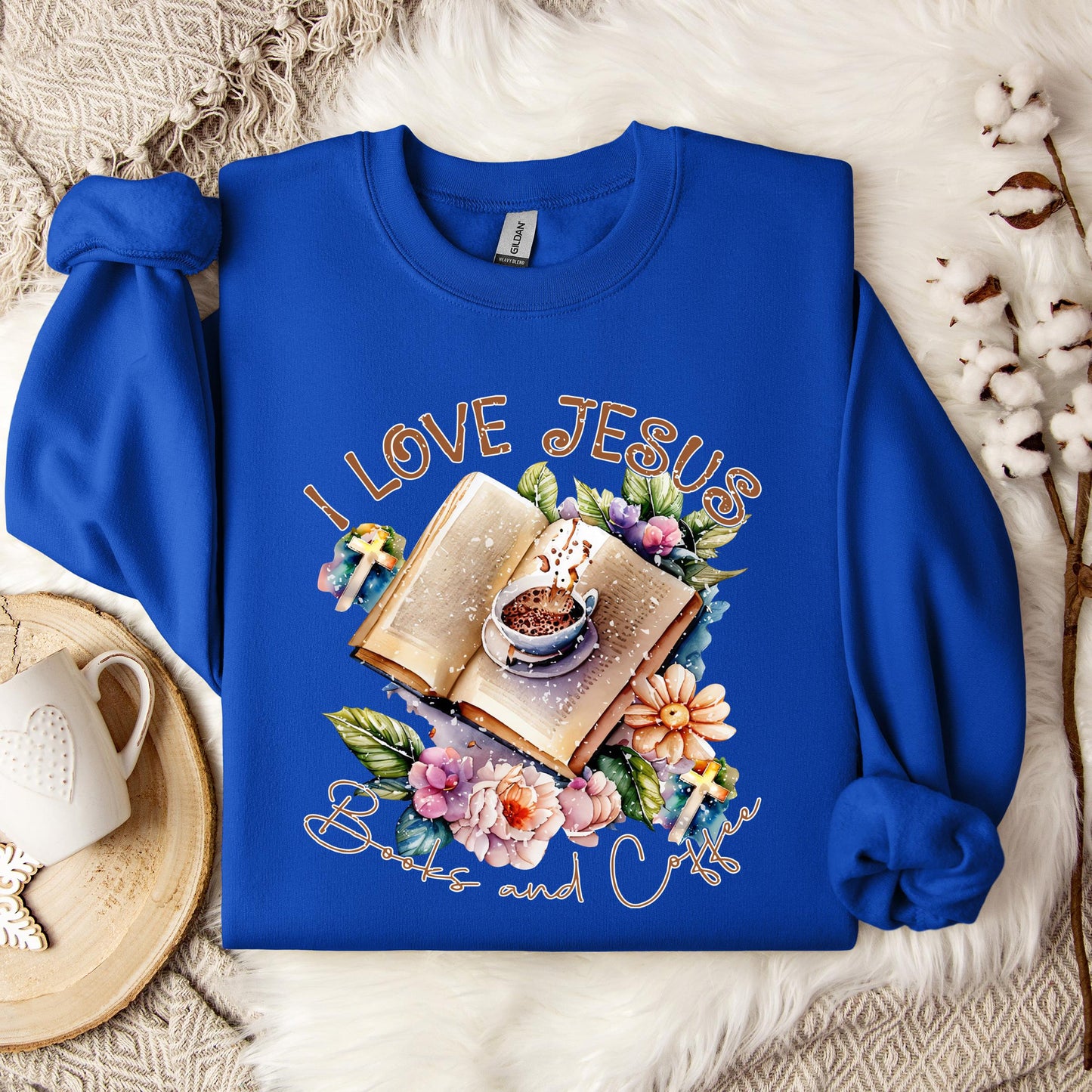 I Love Jesus Books And Coffee Sweatshirt
