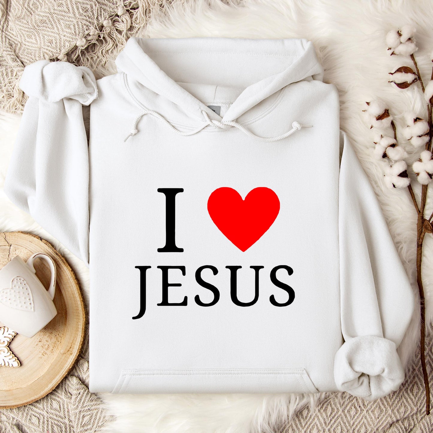 I Love Jesus Heart Hoodie
