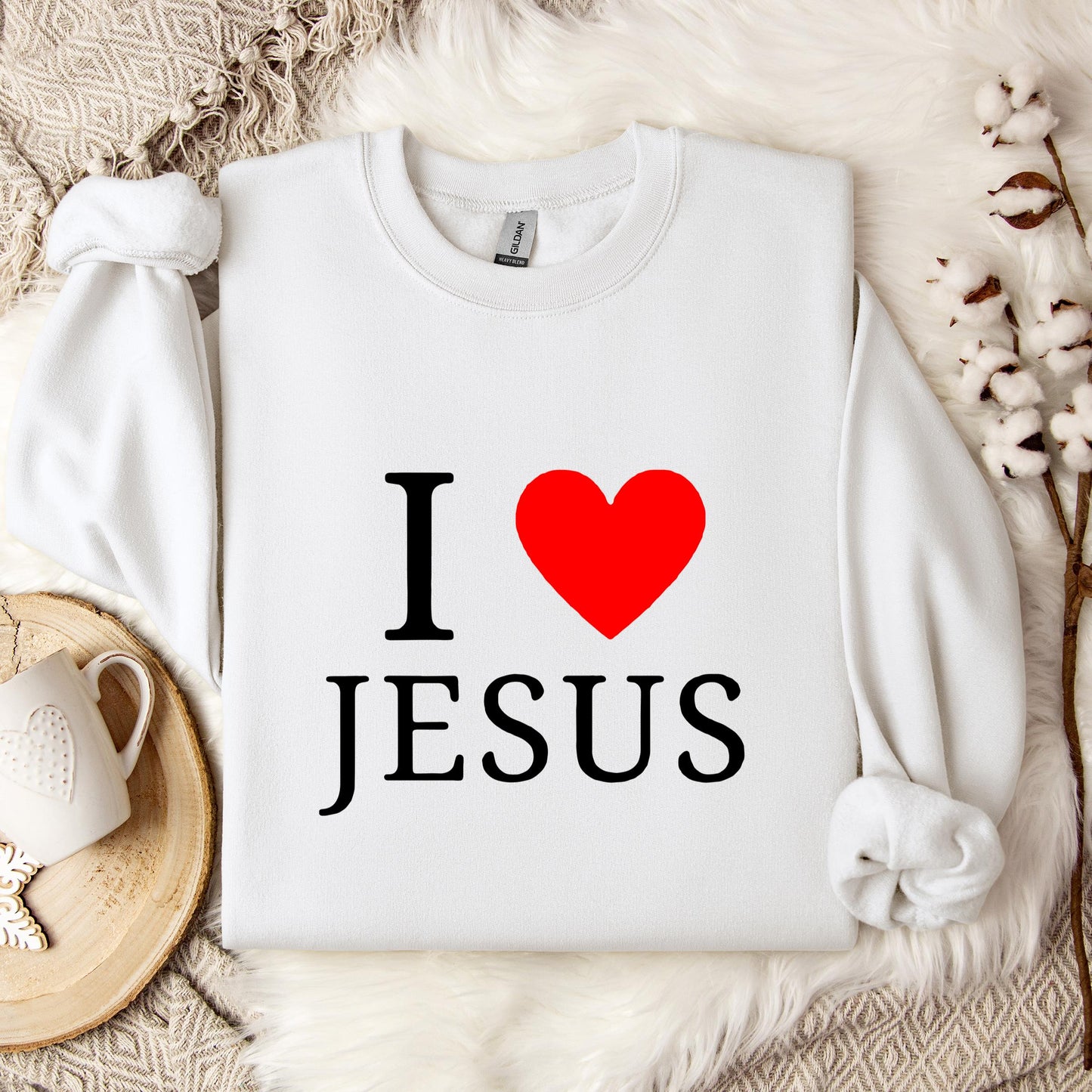 I Love Jesus Heart Sweatshirt