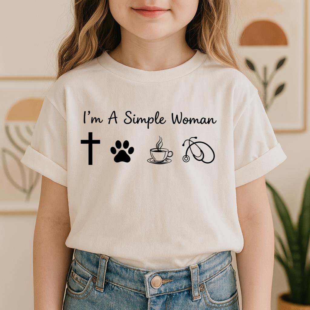 I'm A Simple Woman Cross Dog Cat Coffee Stethoscope 01