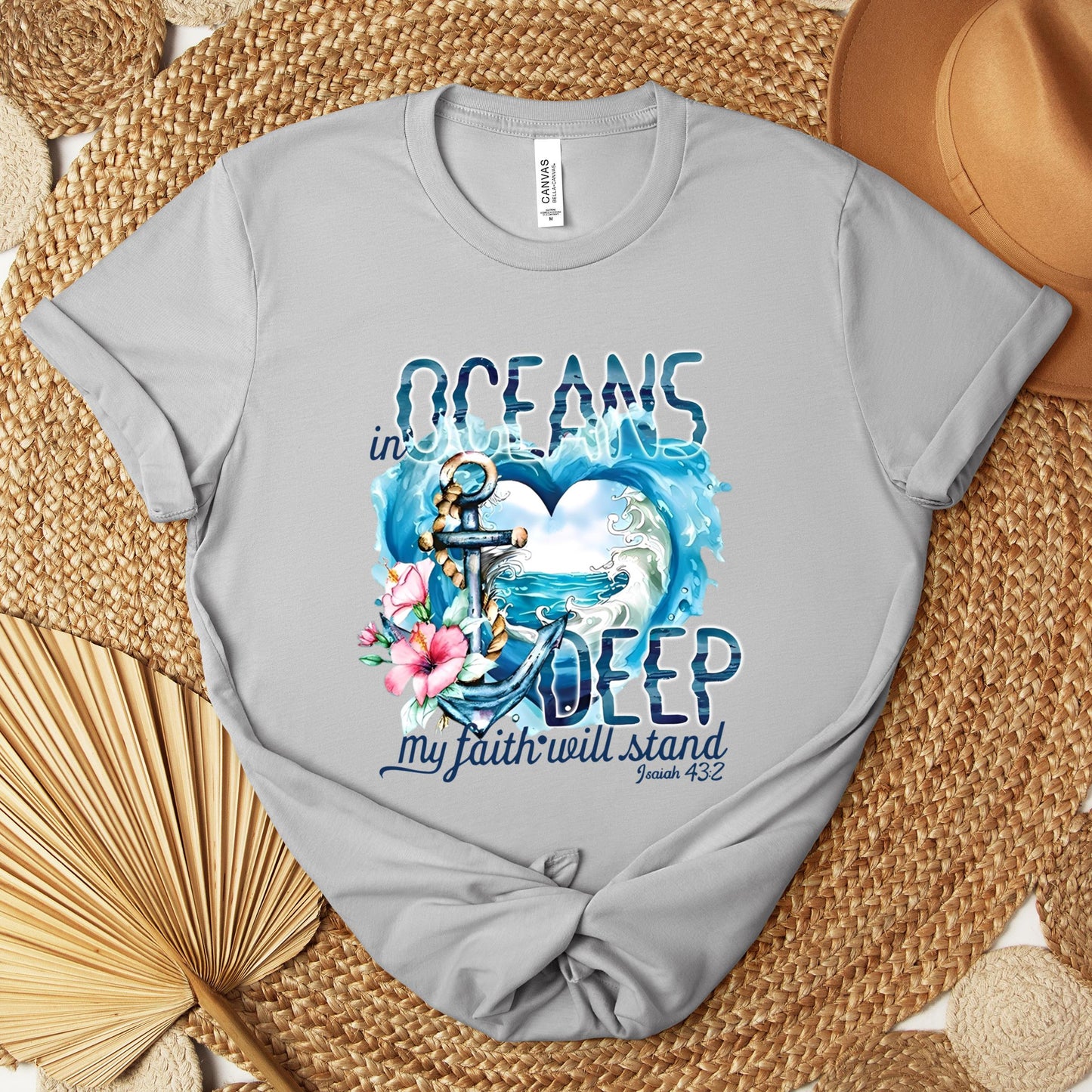 In Oceans Deep My Faith Will Stand Isaiah 43.2 Premium T-shirt