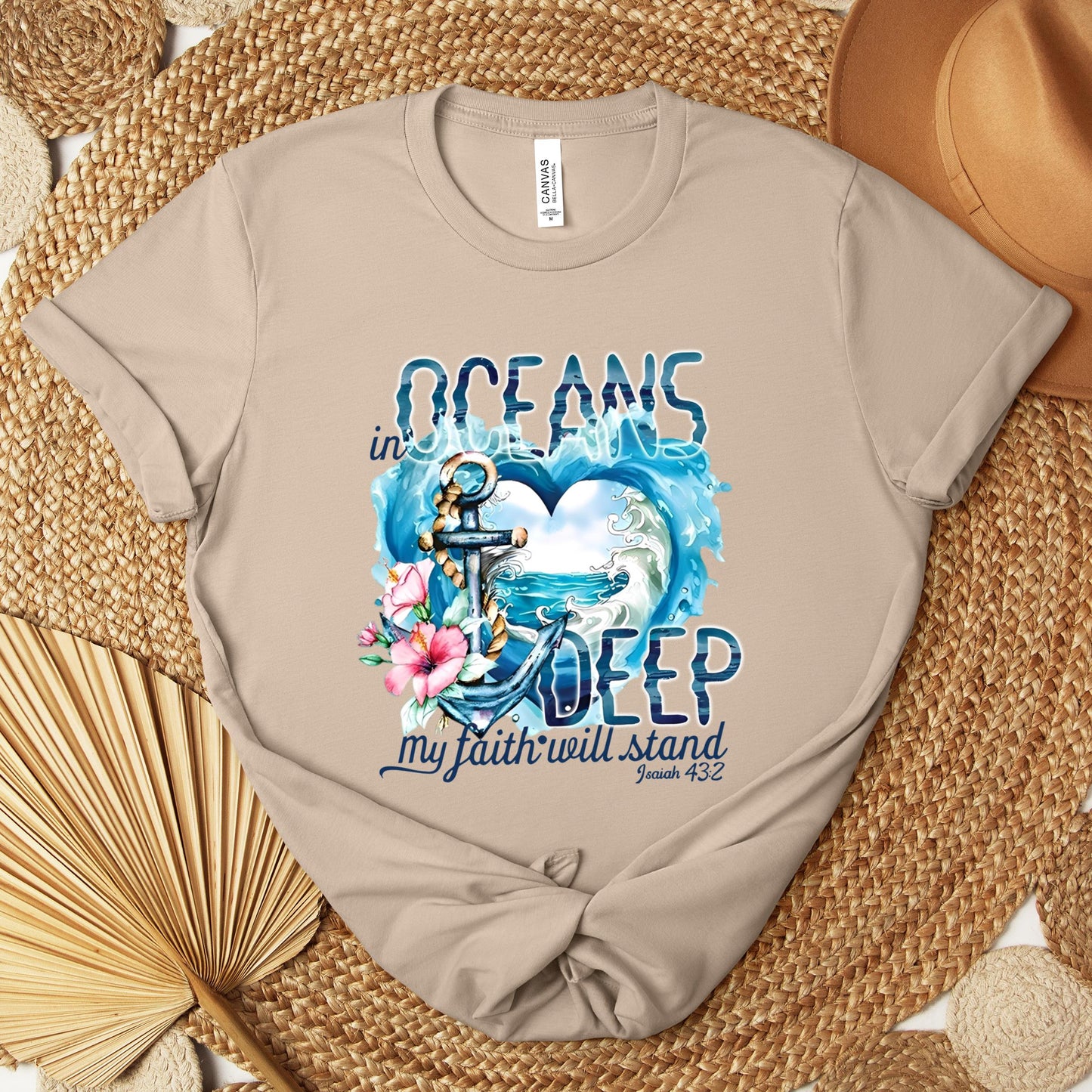 In Oceans Deep My Faith Will Stand Isaiah 43.2 Premium T-shirt