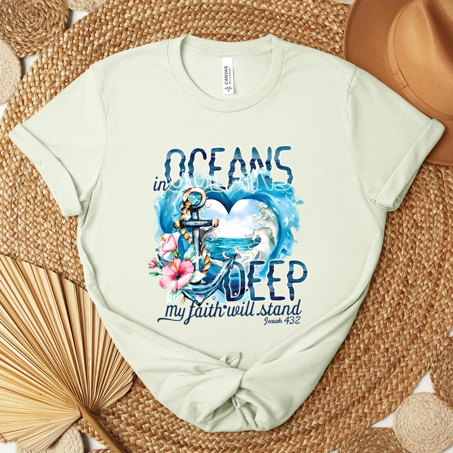 In Oceans Deep My Faith Will Stand Isaiah 43.2 Premium T-shirt