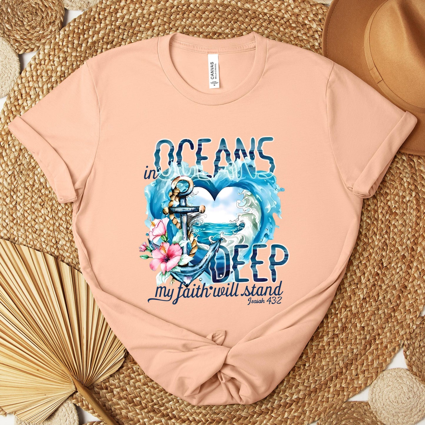 In Oceans Deep My Faith Will Stand Isaiah 43.2 Premium T-shirt
