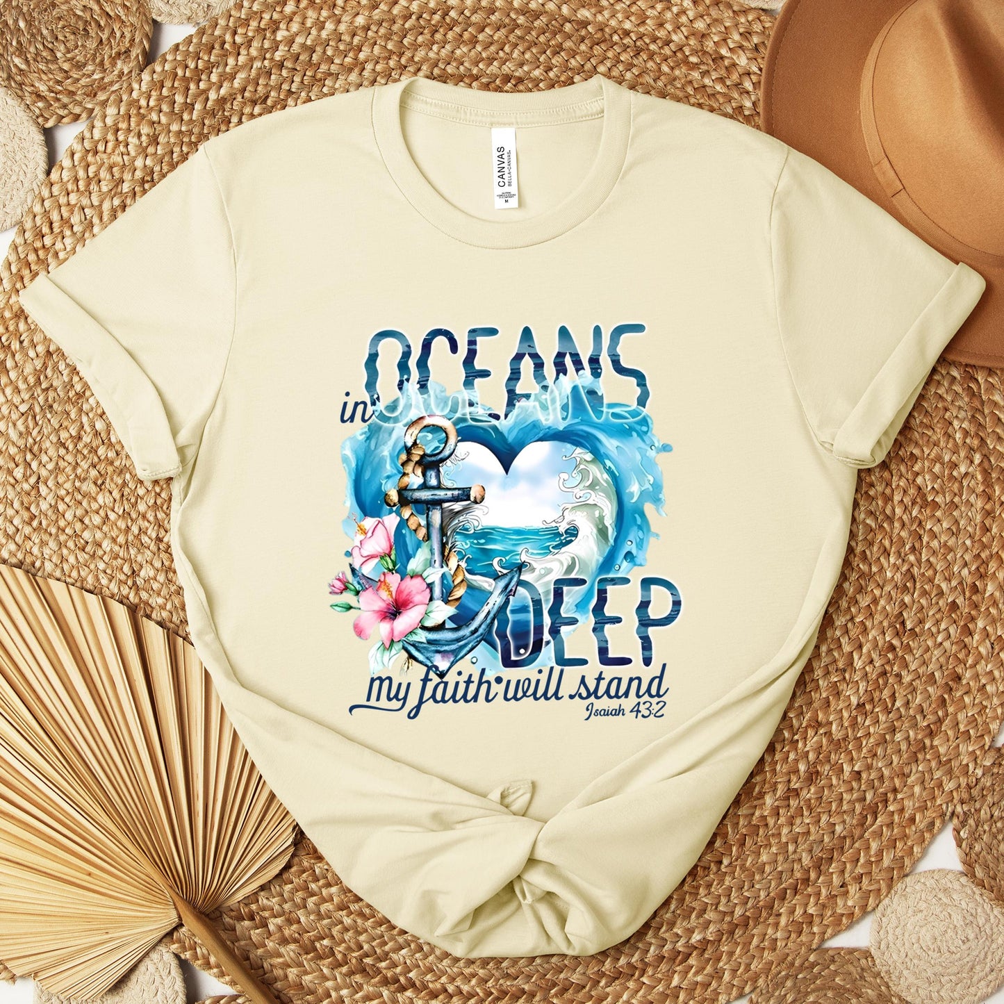 In Oceans Deep My Faith Will Stand Isaiah 43.2 Premium T-shirt