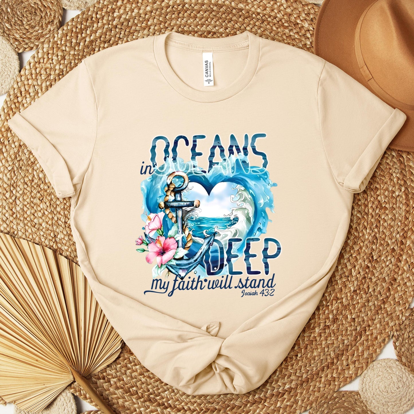In Oceans Deep My Faith Will Stand Isaiah 43.2 Premium T-shirt