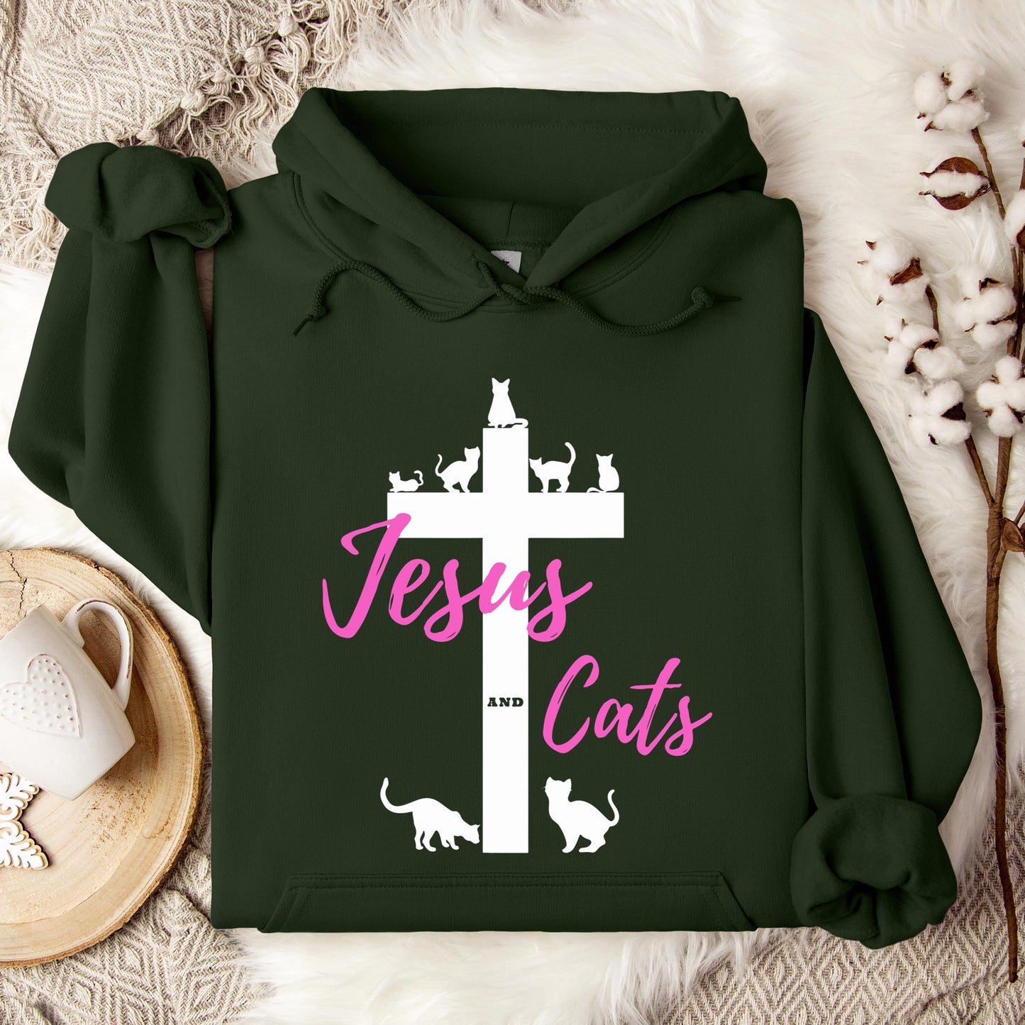 Jesus And Cats Hoodie