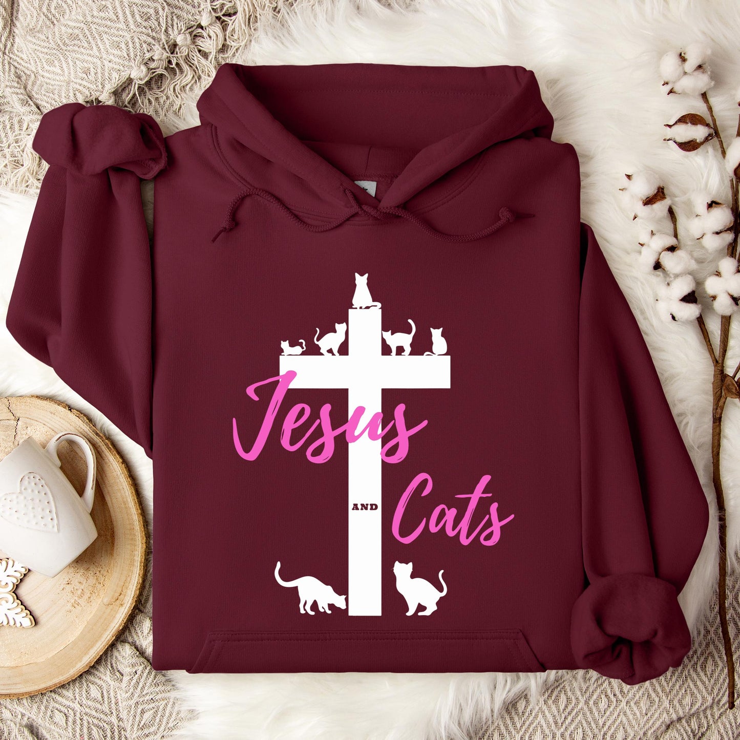 Jesus And Cats Hoodie