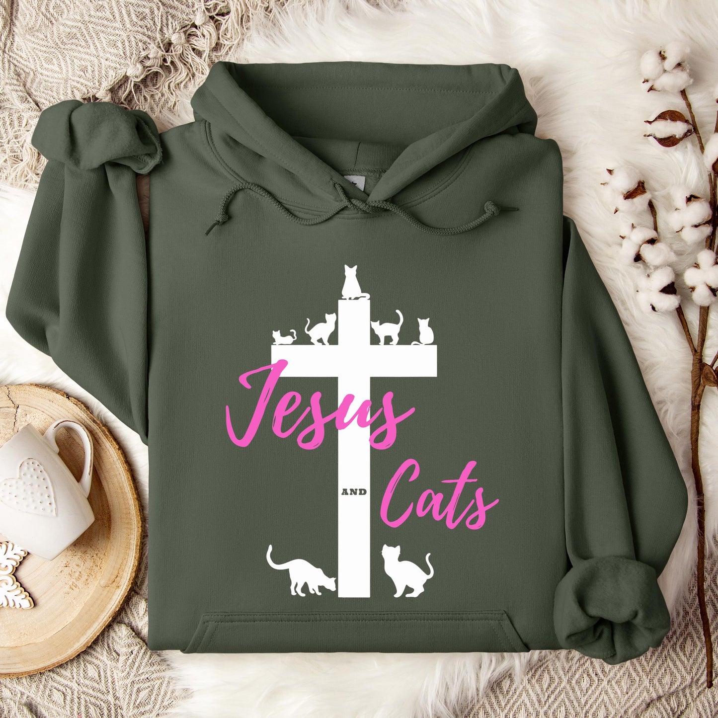 Jesus And Cats Hoodie