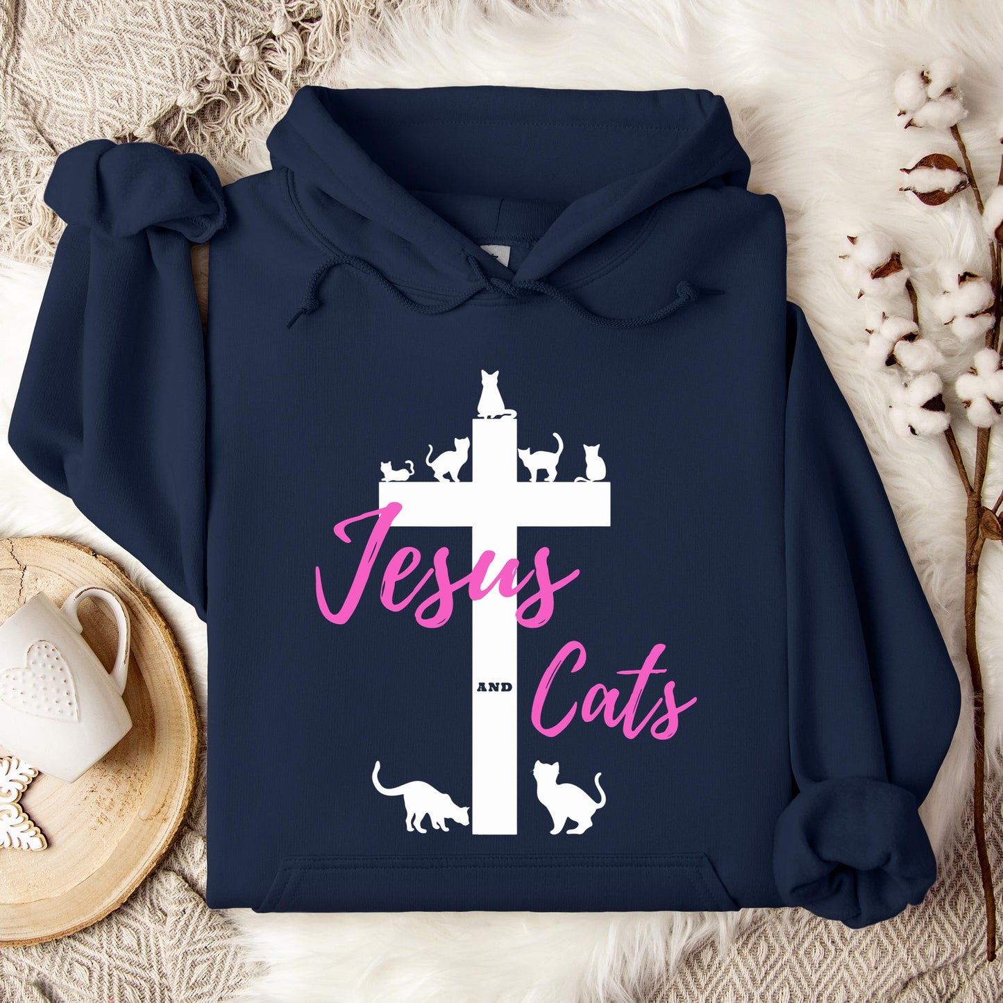 Jesus And Cats Hoodie