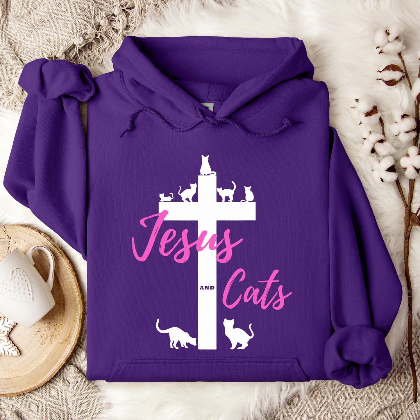 Jesus And Cats Hoodie