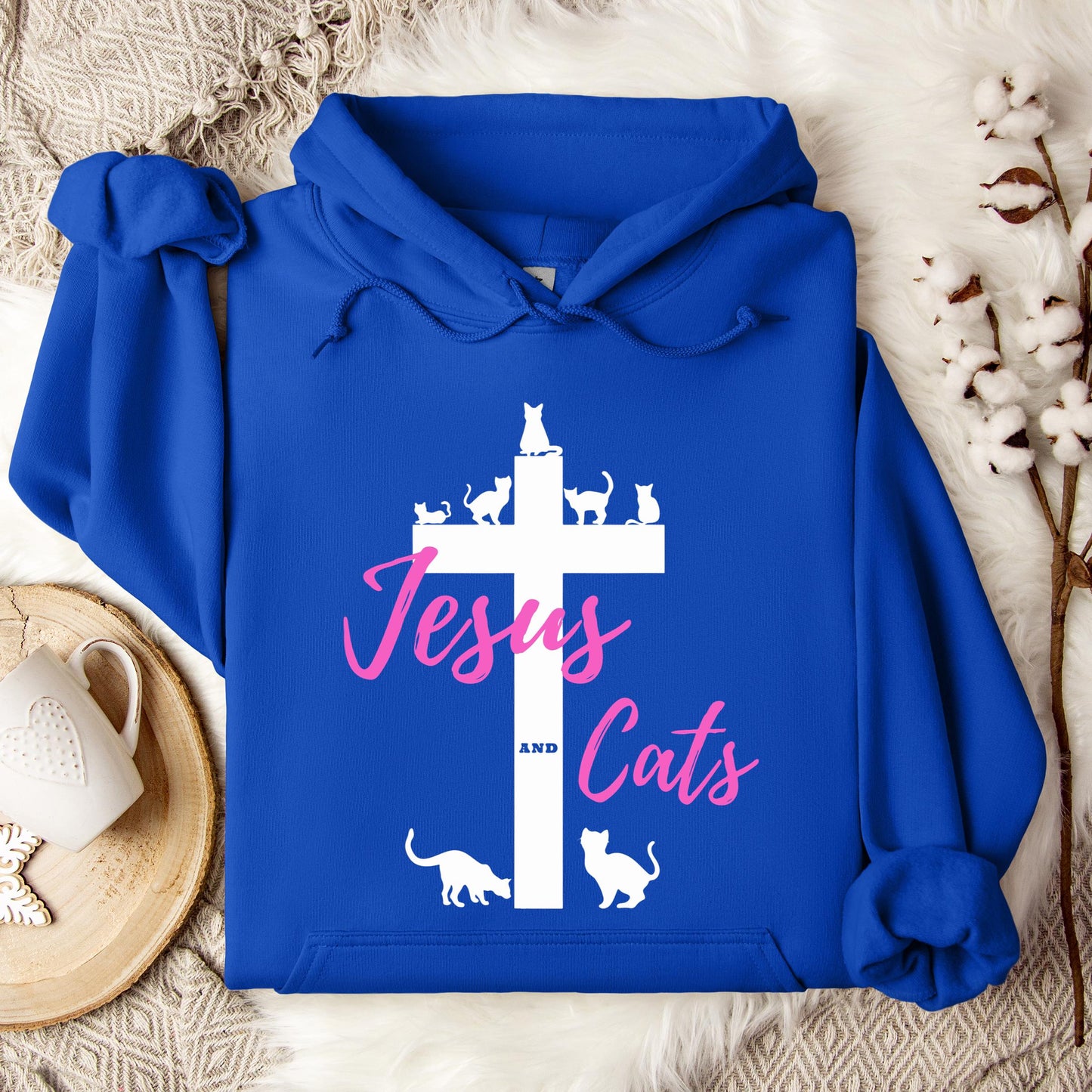 Jesus And Cats Hoodie