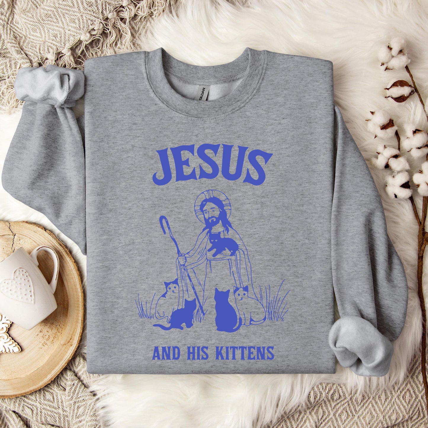 Jesus And His Kittens Sweatshirt