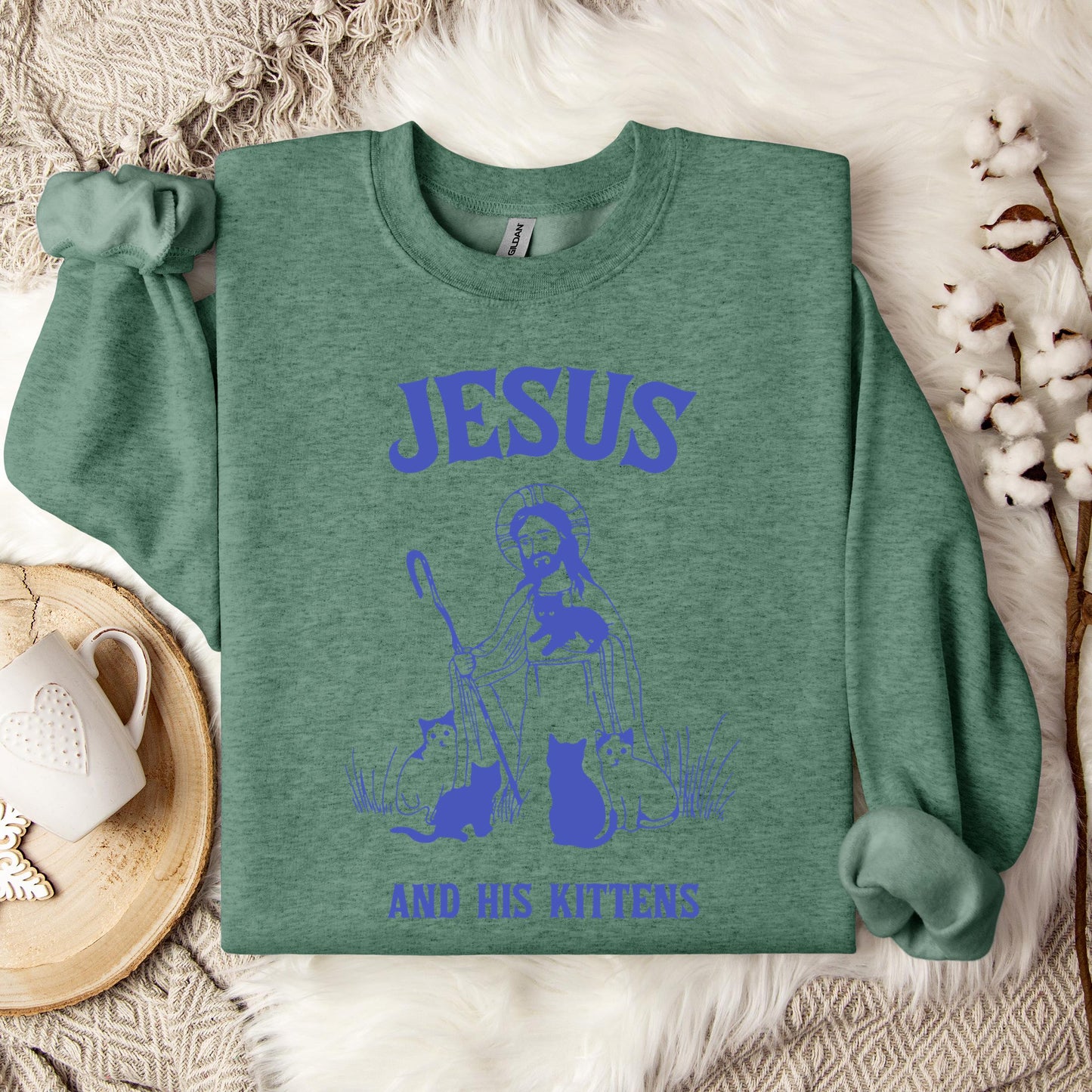 Jesus And His Kittens Sweatshirt