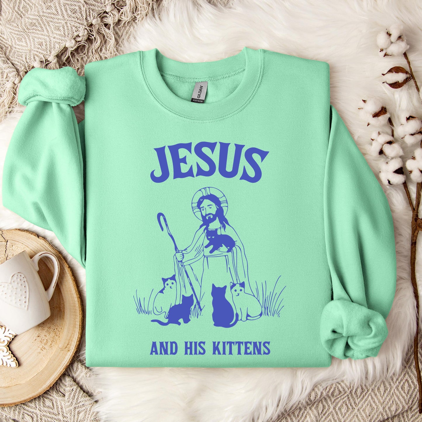Jesus And His Kittens Sweatshirt