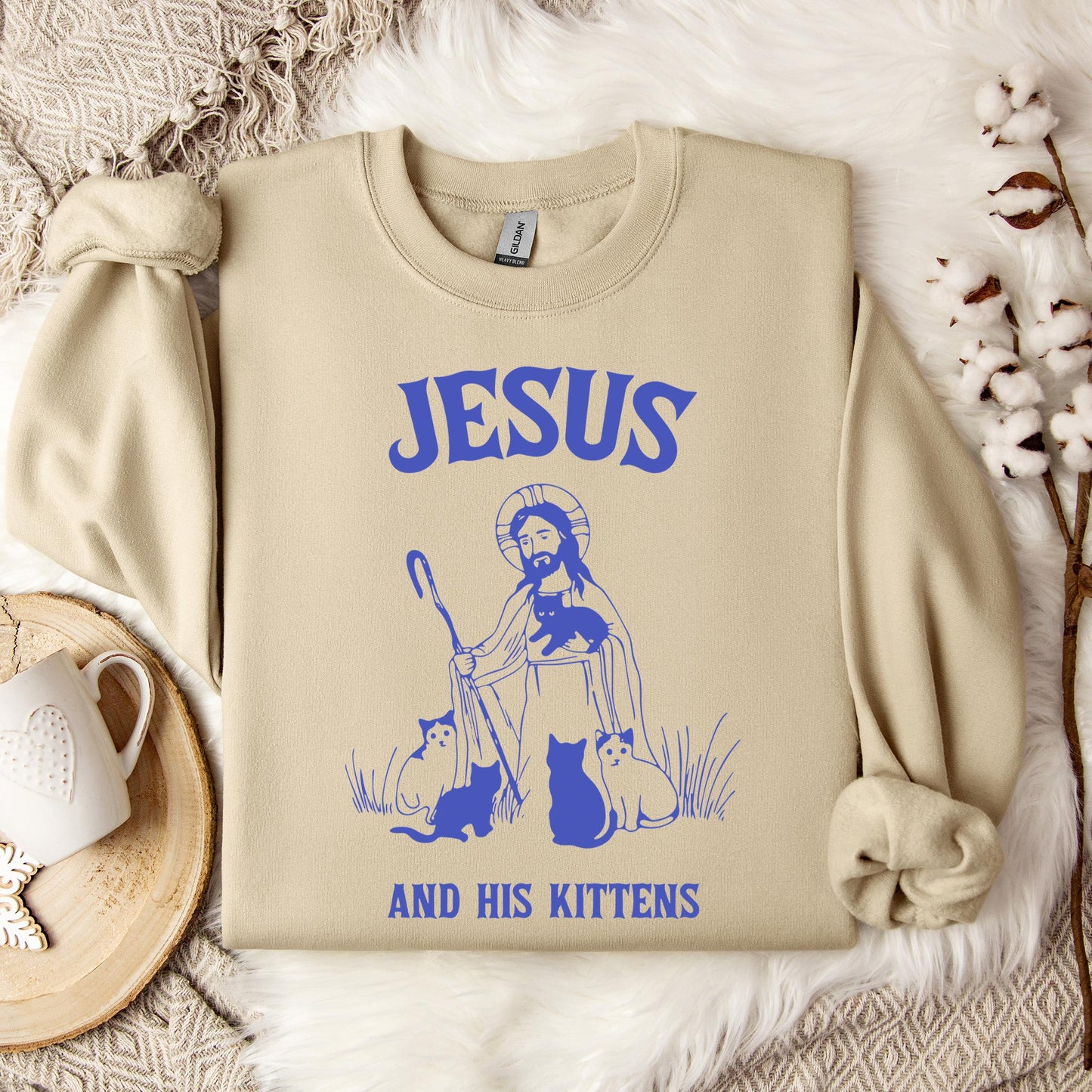 Jesus And His Kittens Sweatshirt