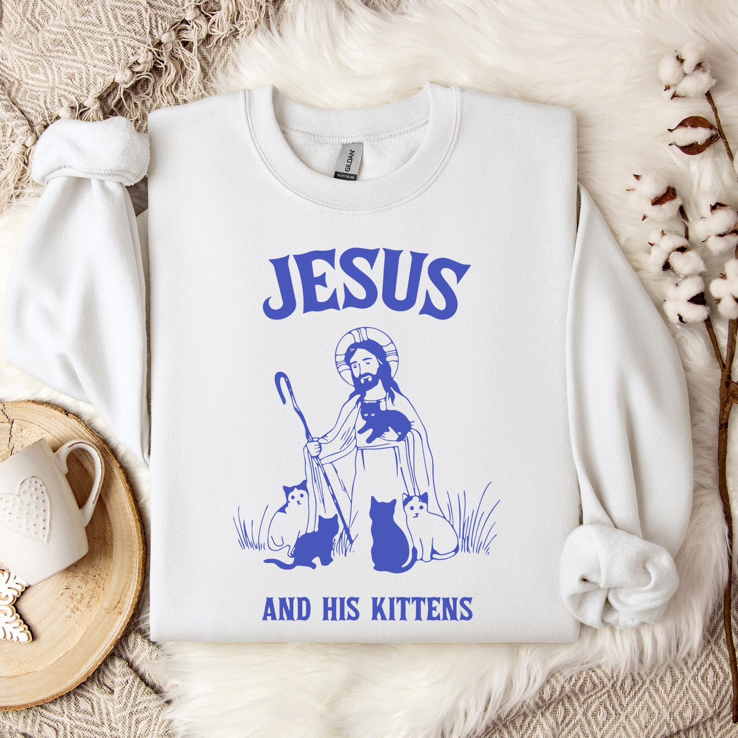 Jesus And His Kittens Sweatshirt