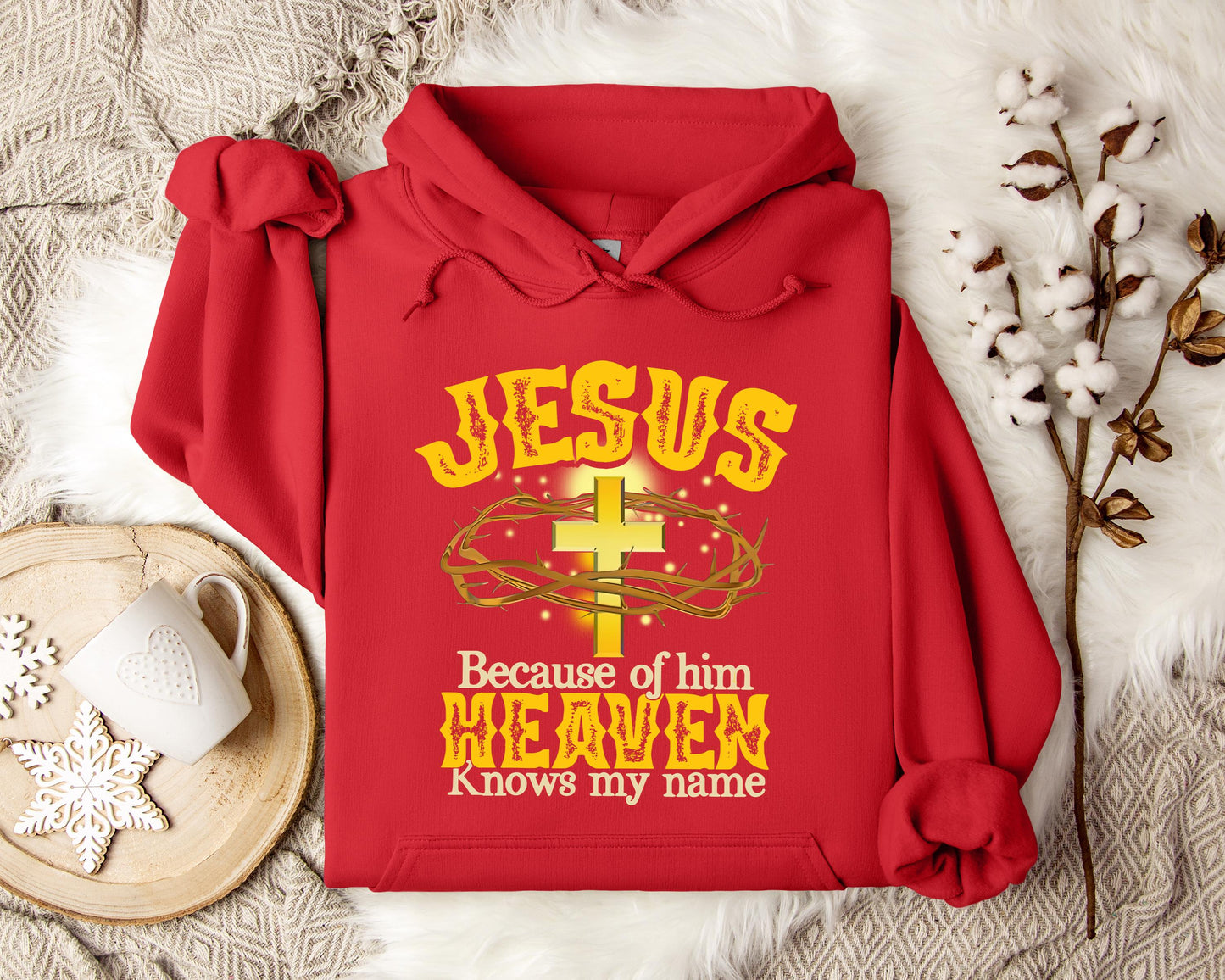 Jesus Because Of Him Heaven Knows My Name Hoodie