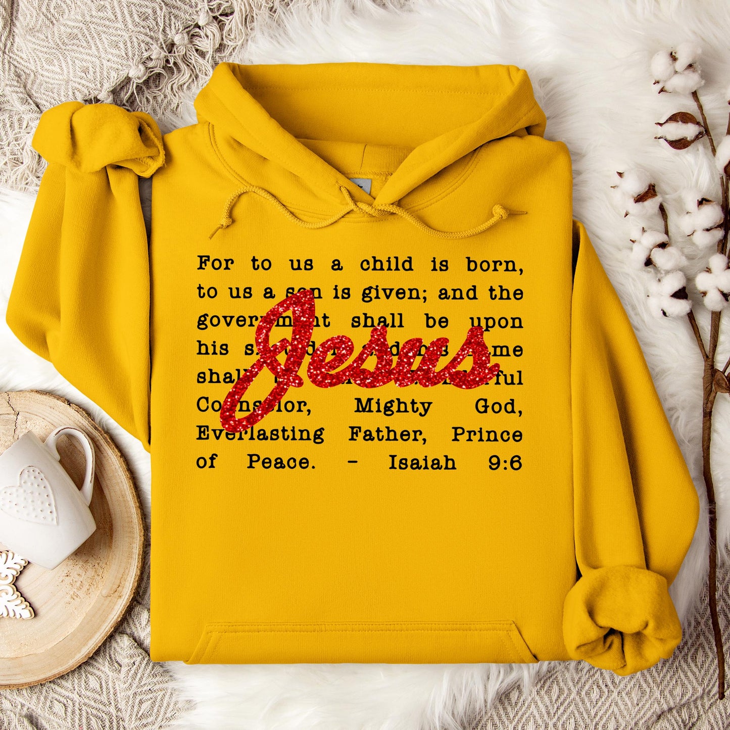 Jesus Christmas Bible Verse Isaiah 9.6 Hoodie