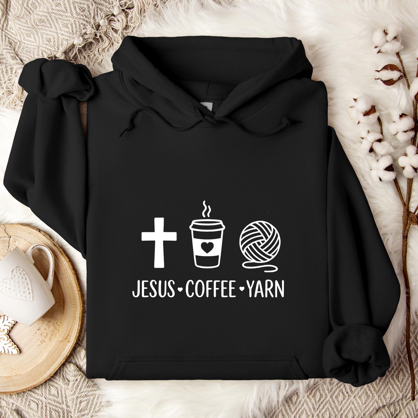 Jesus Coffee Yarn Hoodie
