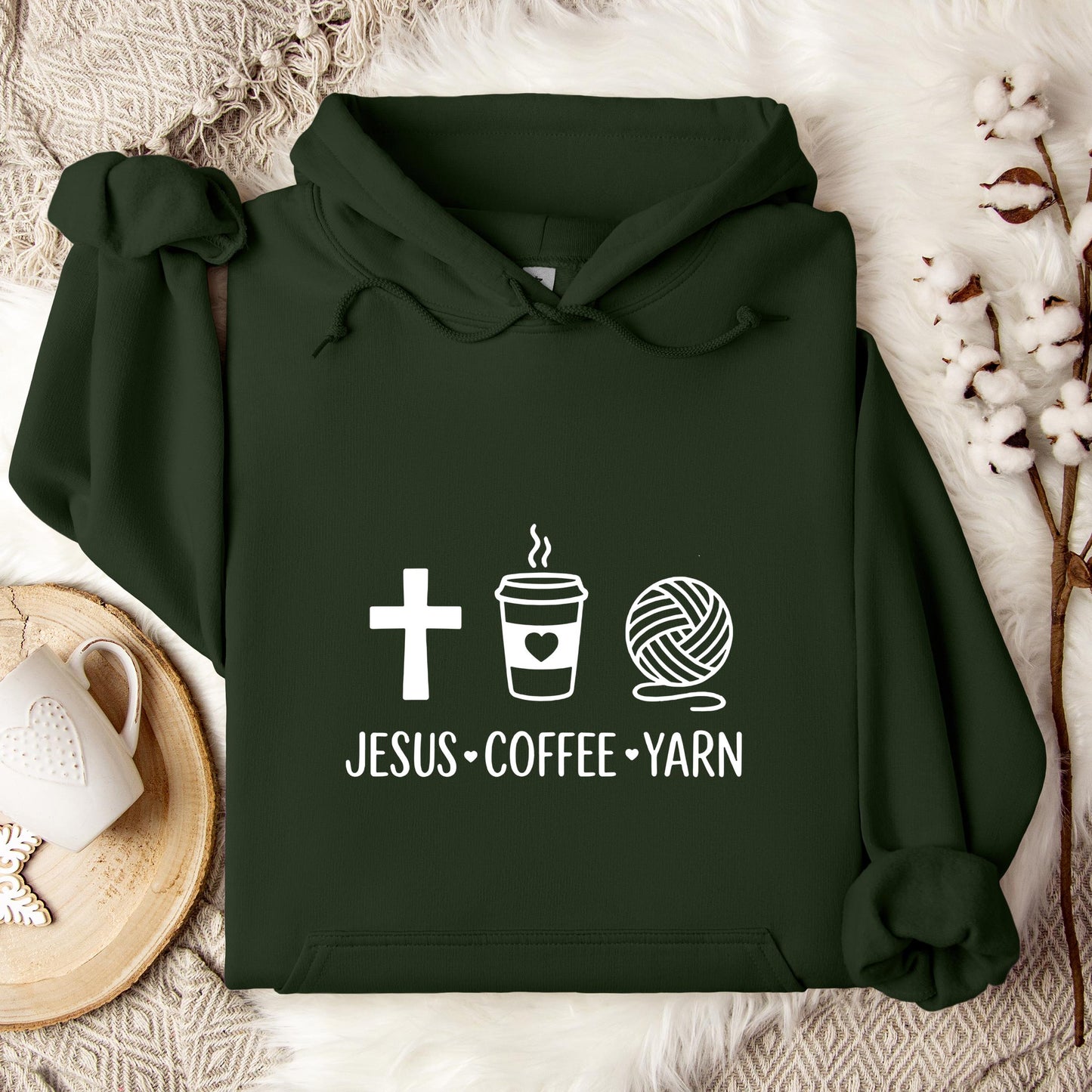 Jesus Coffee Yarn Hoodie