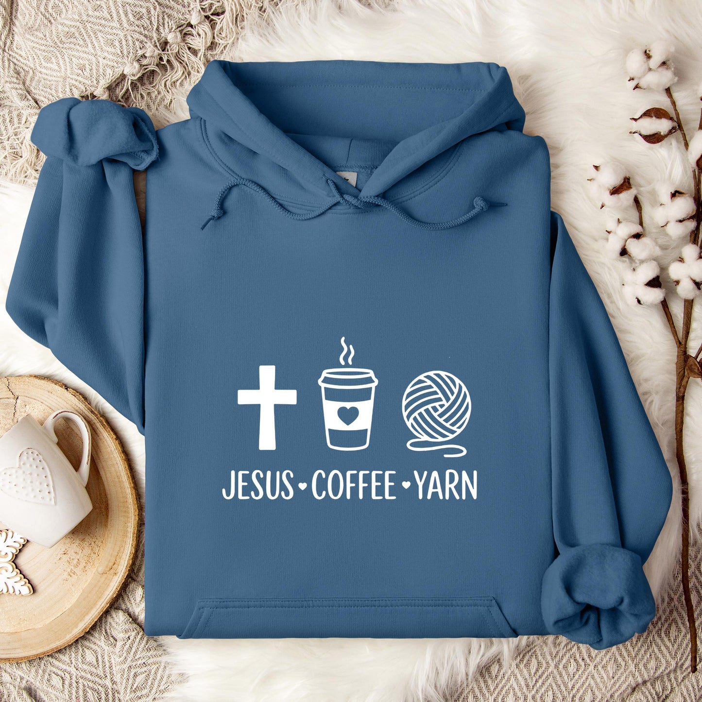 Jesus Coffee Yarn Hoodie