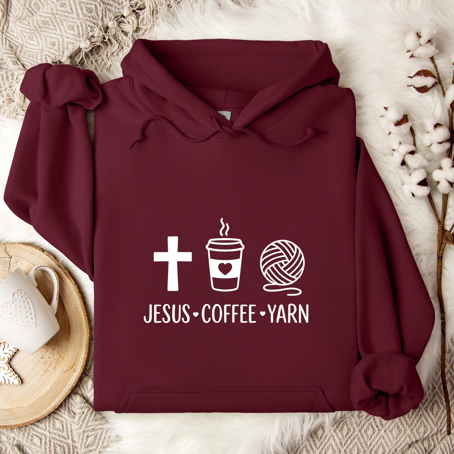 Jesus Coffee Yarn Hoodie