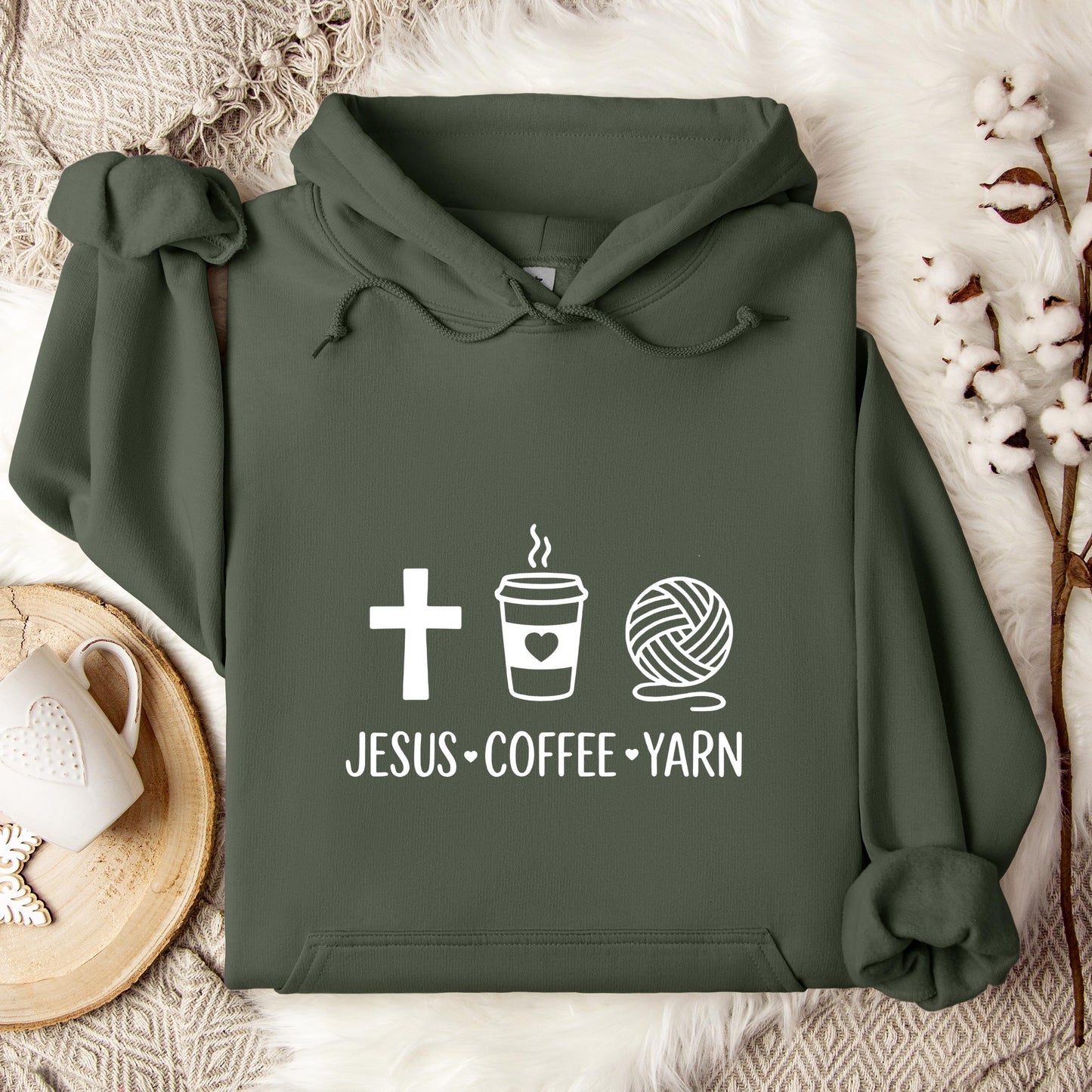 Jesus Coffee Yarn Hoodie